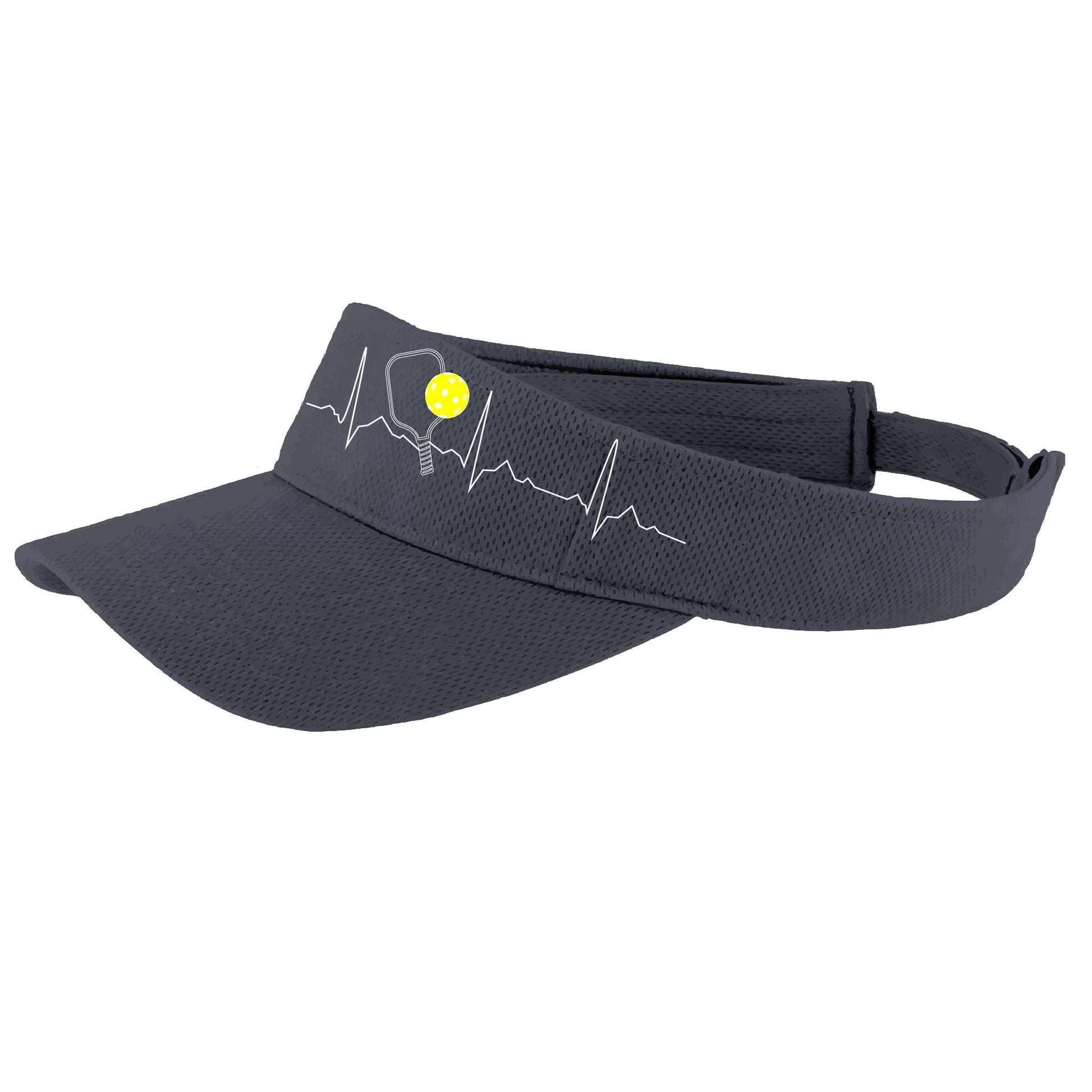 Pickleball Heartbeat EKG | Pickleball Visors | Moisture Wicking 100% Polyester