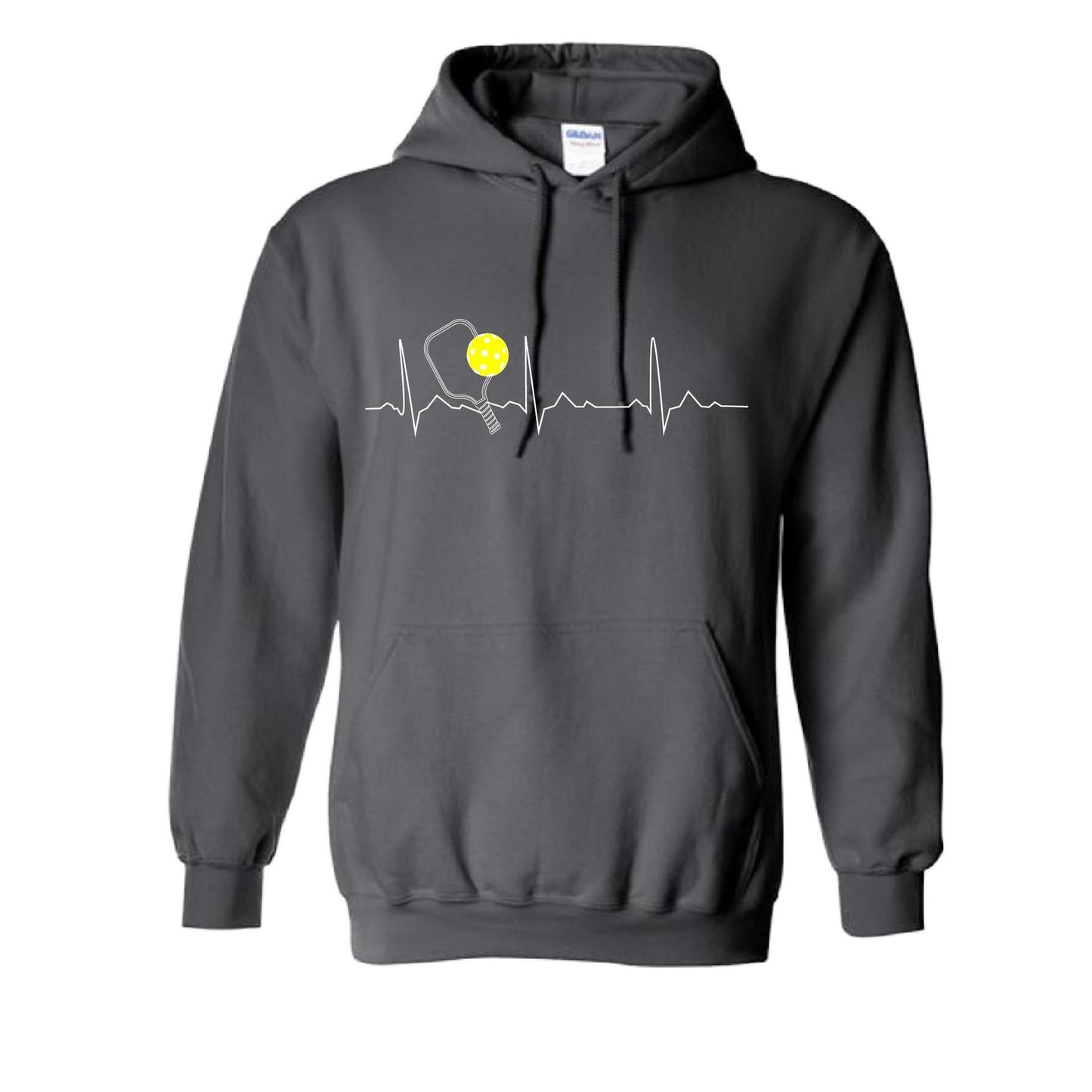 Pickleball Heartbeat EKG | Unisex Hoodie Pickleball Sweatshirt | 50% Cotton 50% Polyester