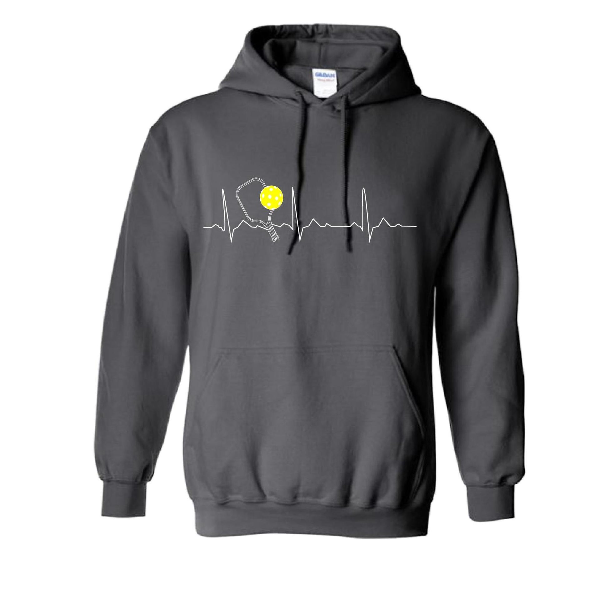 Pickleball Heartbeat EKG | Unisex Hoodie Pickleball Sweatshirt | 50% Cotton 50% Polyester