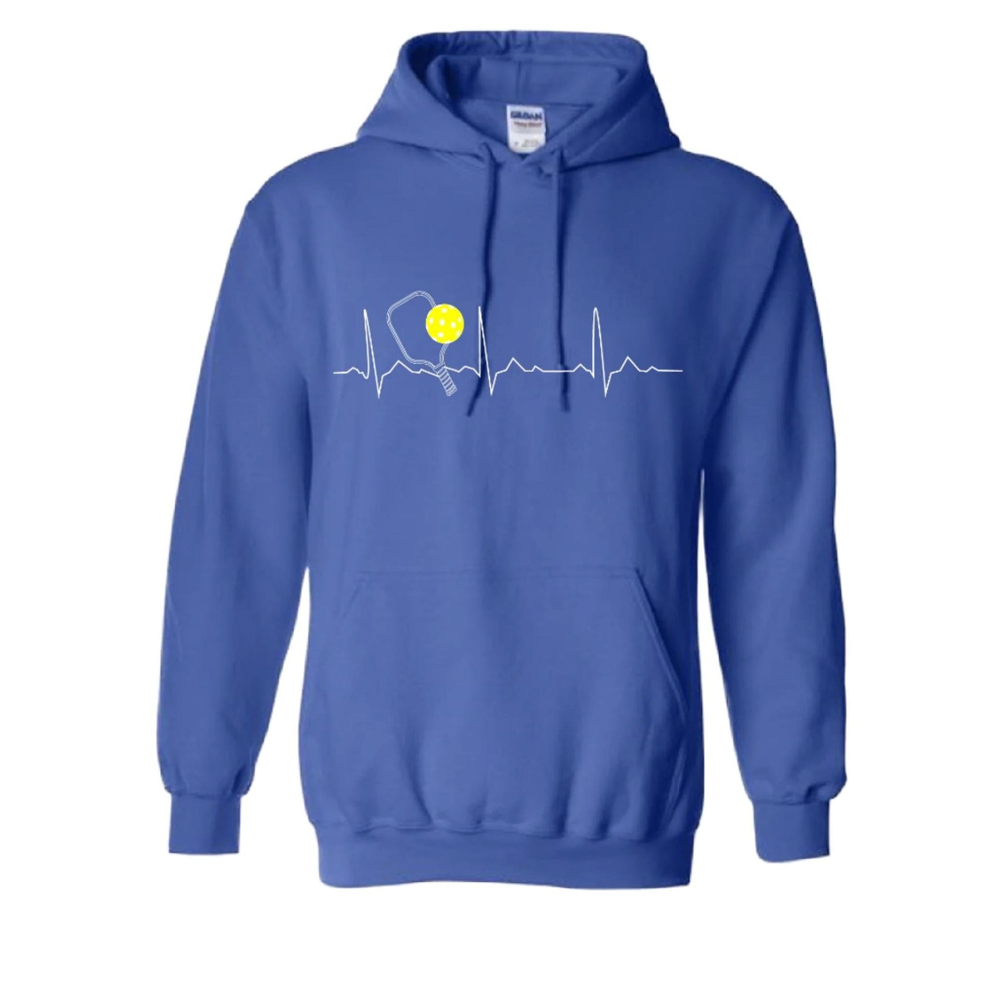 Pickleball Heartbeat EKG | Unisex Hoodie Pickleball Sweatshirt | 50% Cotton 50% Polyester