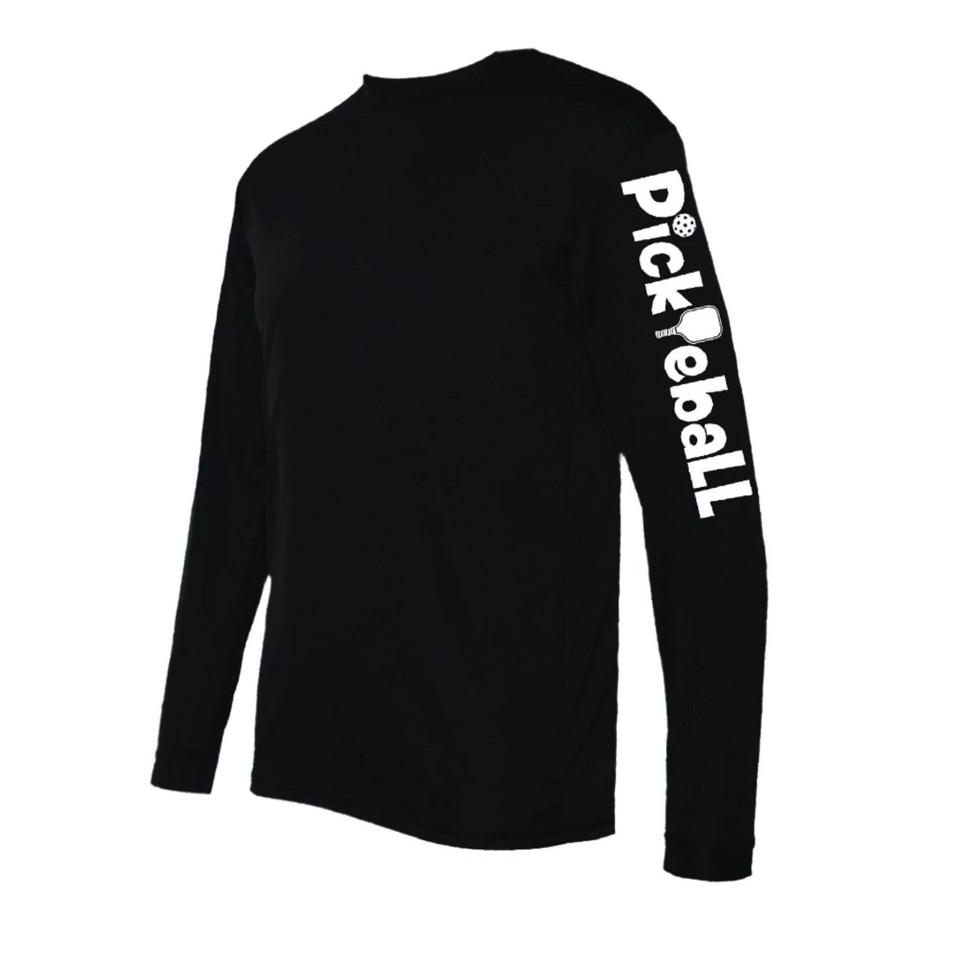 Pickleball (Horizontal) | Clearance Men’s Raglan Long Sleeve Pickleball Performance T-Shirt | 100% Polyester