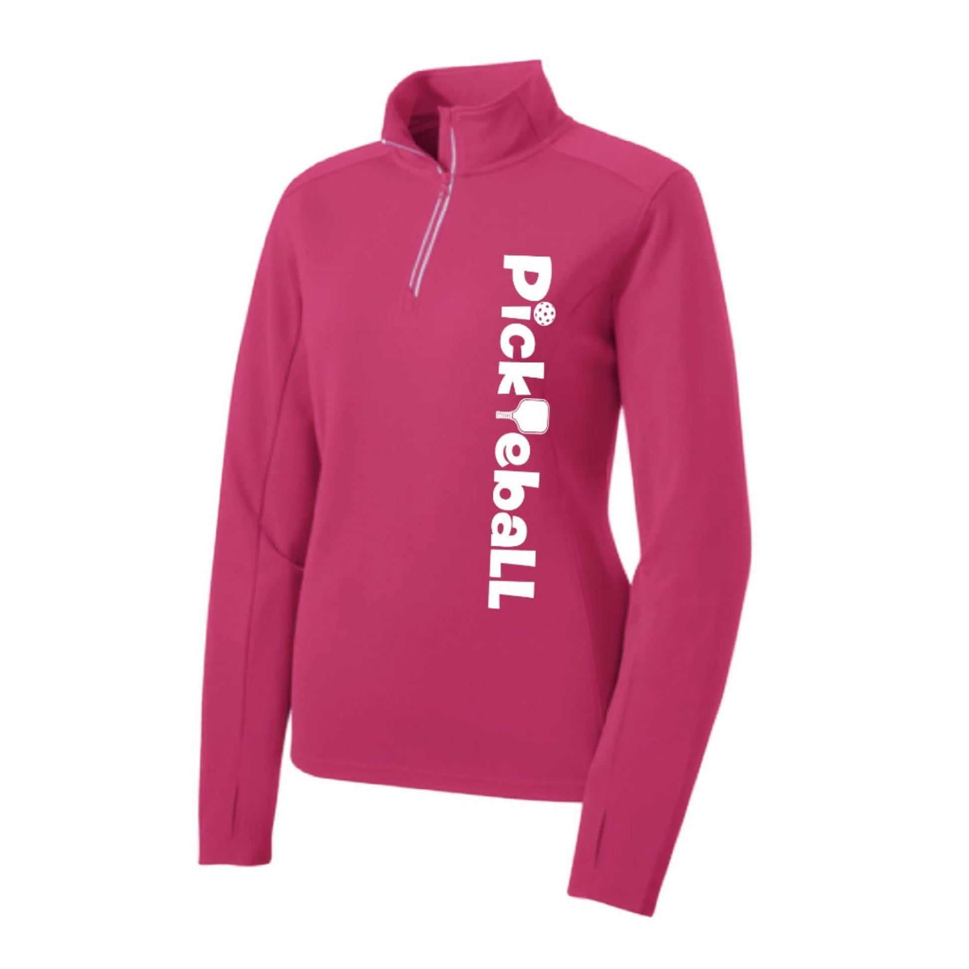 Pickleball Horizontal | Clearance Women's 1/4 Zip Pickleball Athletic Performance Pullover Shirt| 100% Polyester