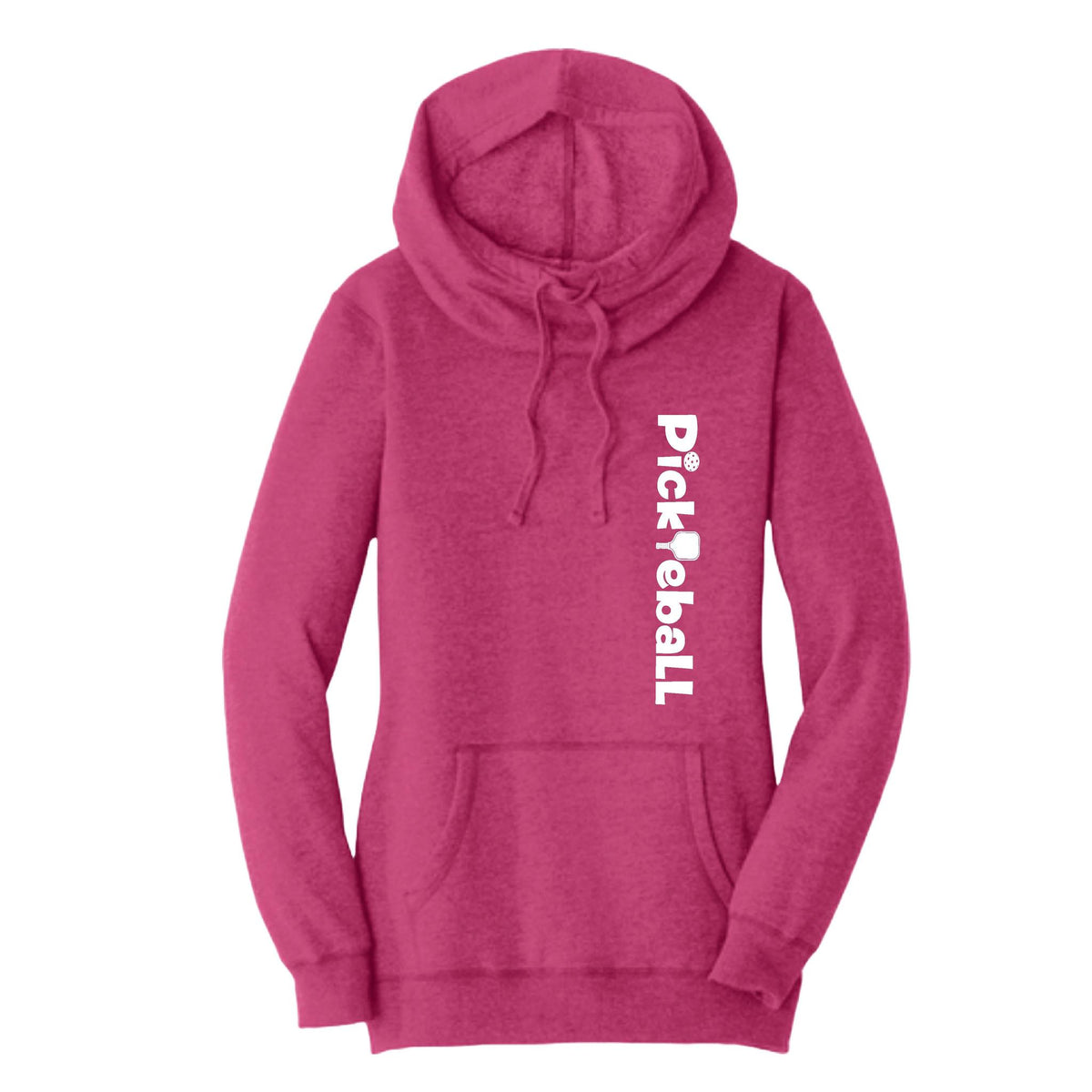 Pickleball Horizontal (Custom) | Women’s Cowl-Neck Hoodie Pickleball Sweatshirt | 55% Cotton 45% Poly Fleece