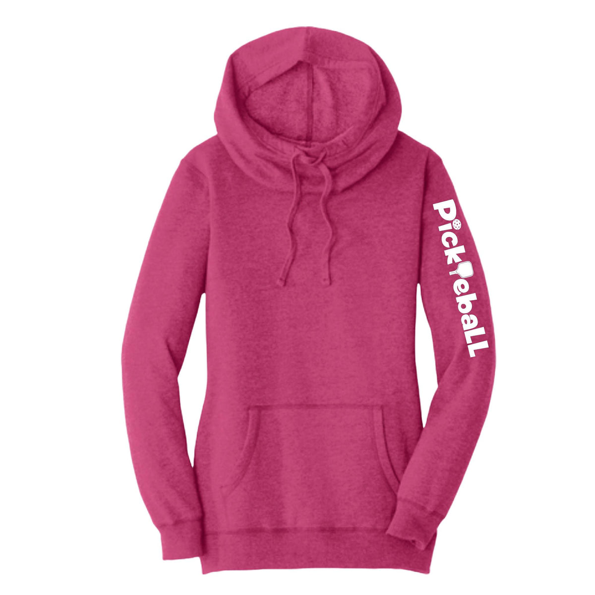 Pickleball Horizontal (Custom) | Women’s Cowl-Neck Hoodie Pickleball Sweatshirt | 55% Cotton 45% Poly Fleece
