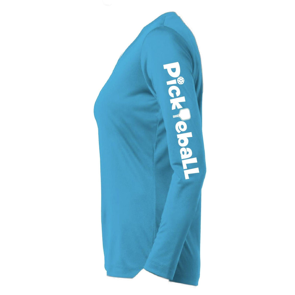 Pickleball Horizontal (Custom) | Women’s Long Sleeve V-Neck Pickleball Performance T-Shirt | 100% Polyester