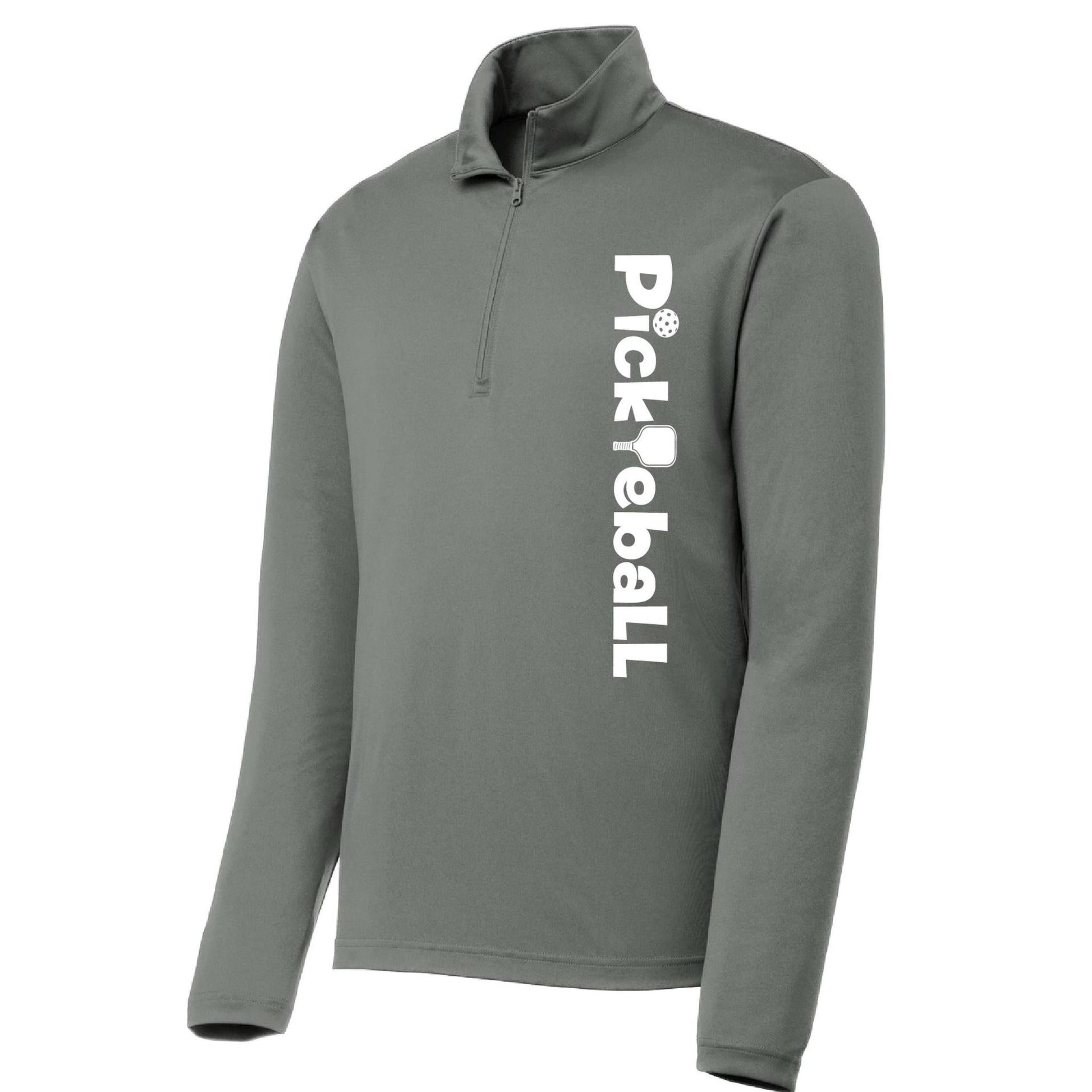 Pickleball Horizontal (Customizable) | Men's 1/4 Zip Long Sleeve Pullover Athletic Performance Shirt | 100% Polyester