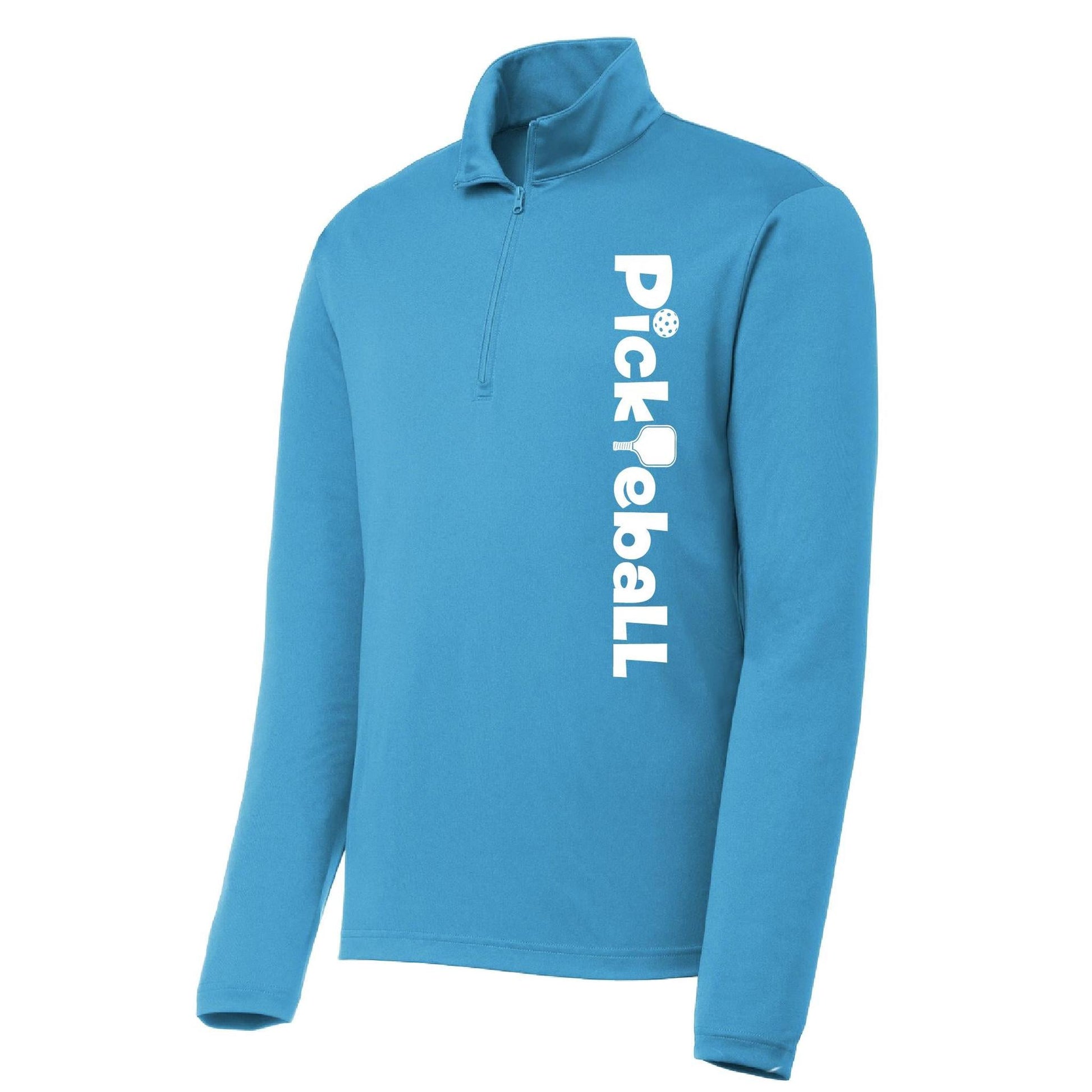 Pickleball Horizontal (Customizable) | Men's 1/4 Zip Long Sleeve Pullover Athletic Performance Shirt | 100% Polyester