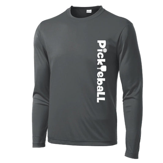 Pickleball Horizontal (Customizable) | Men’s Long Sleeve Athletic Performance T-Shirts | 100% Polyester