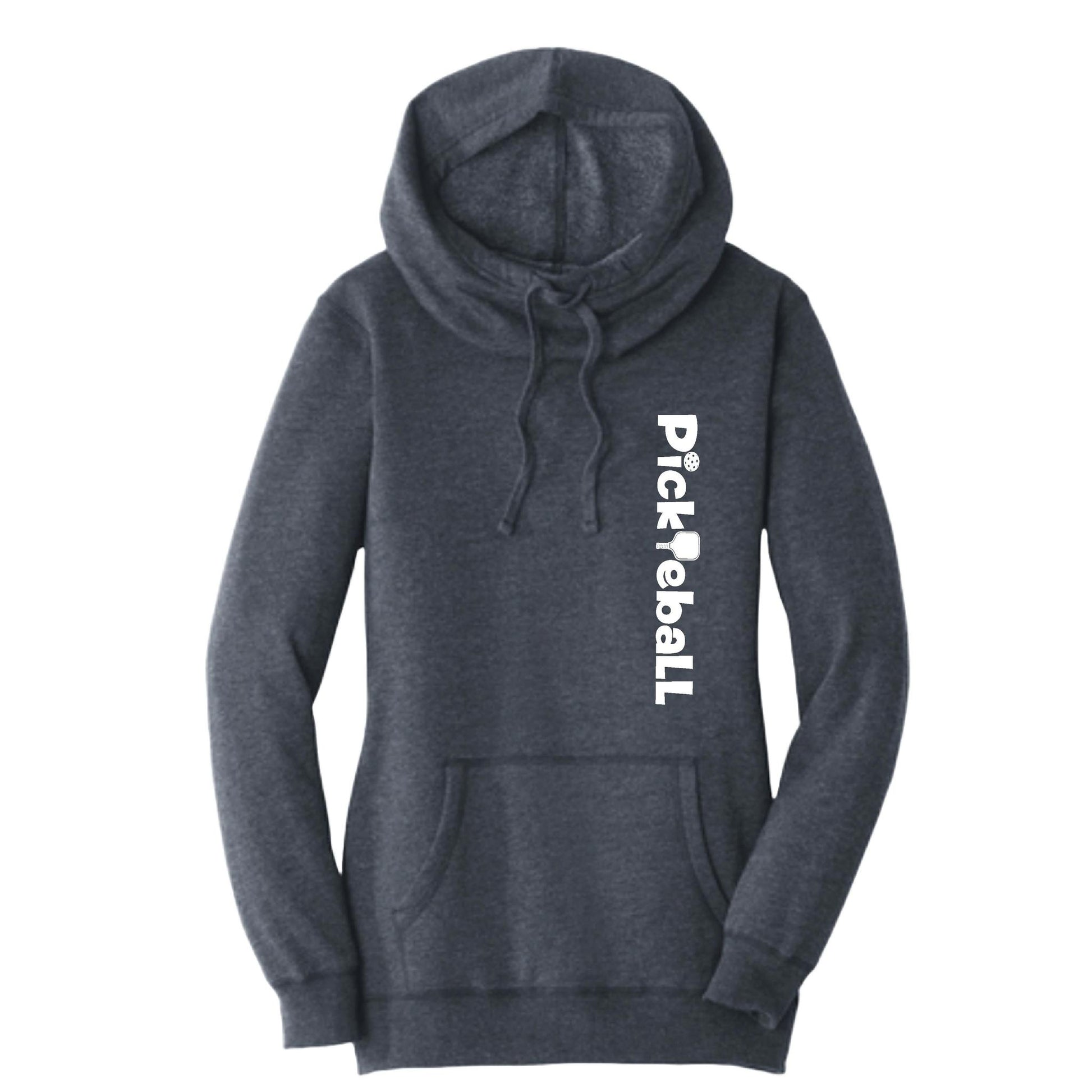 Pickleball Horizontal (Customizable) | Women’s Cowl-Neck Hoodie Pickleball Sweatshirt | 55% Cotton 45% Poly Fleece