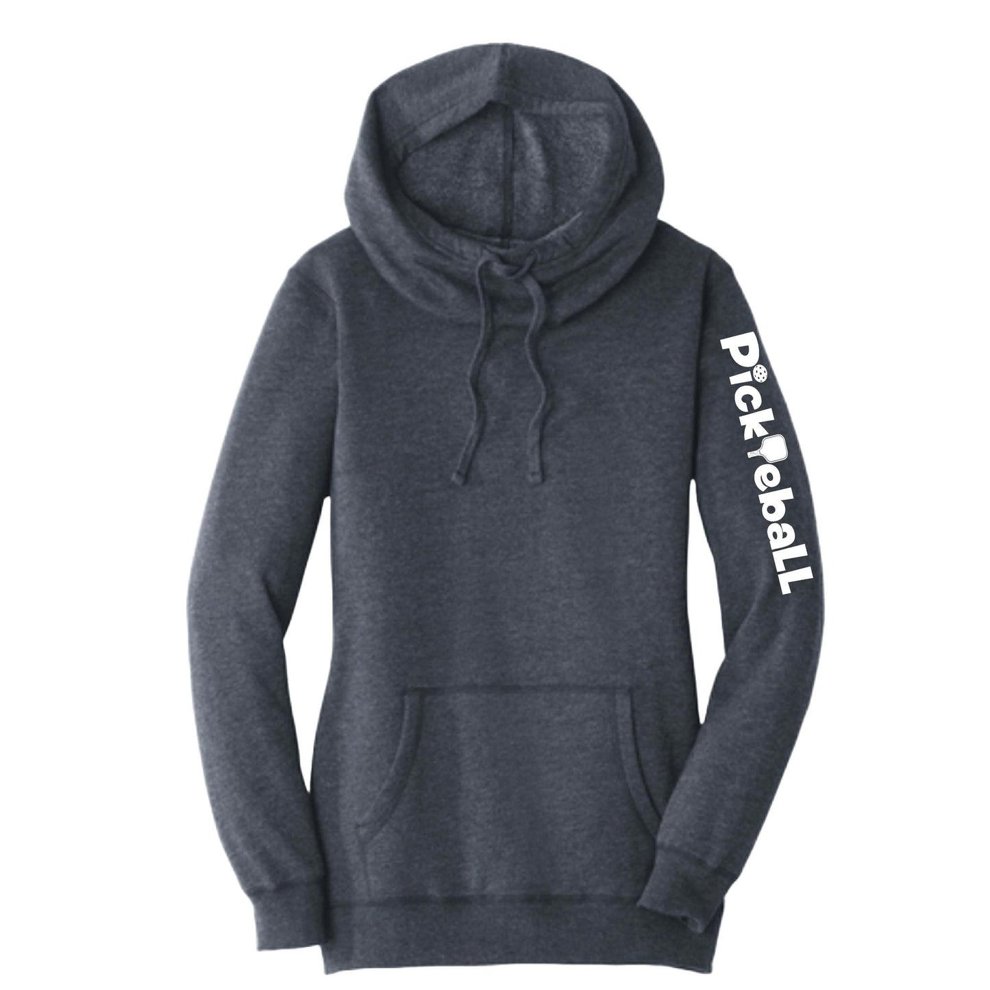 Pickleball Horizontal (Customizable) | Women’s Cowl-Neck Hoodie Pickleball Sweatshirt | 55% Cotton 45% Poly Fleece