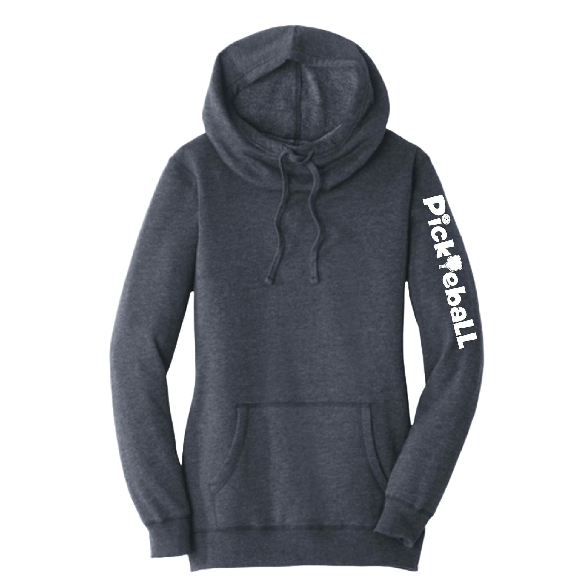 Pickleball Horizontal (Customizable) | Women’s Cowl-Neck Hoodie Pickleball Sweatshirt | 55% Cotton 45% Poly Fleece