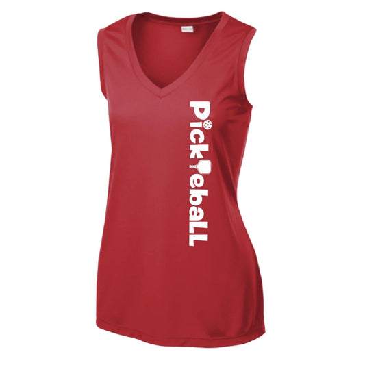 Pickleball Horizontal (Customizable) | Women’s Sleeveless Performance T-Shirt | 100% Polyester
