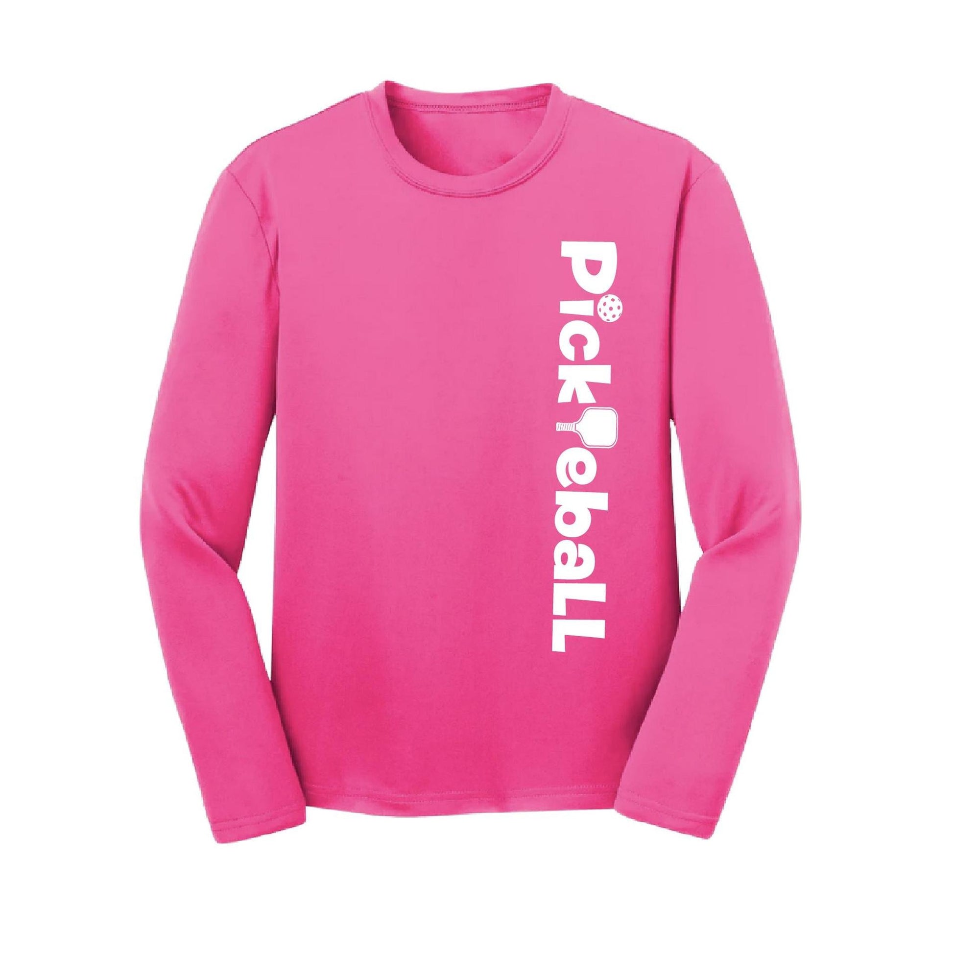 Pickleball Horizontal (Customizable) | Youth Long Sleeve Pickleball Performance T-Shirts | 100% Polyester