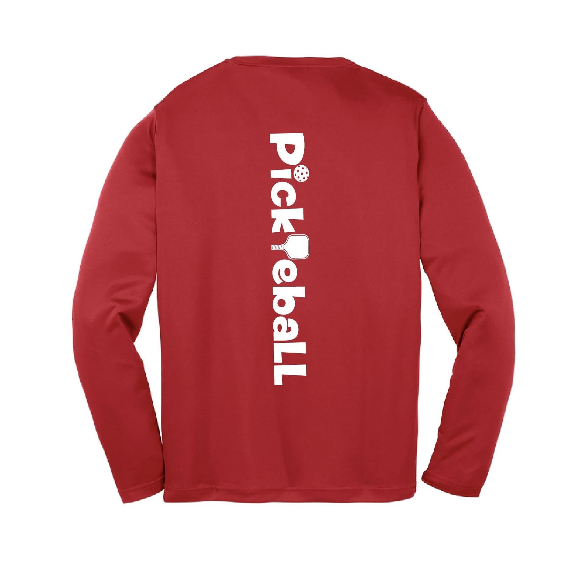 Pickleball Horizontal (Customizable) | Youth Long Sleeve Pickleball Performance T-Shirts | 100% Polyester