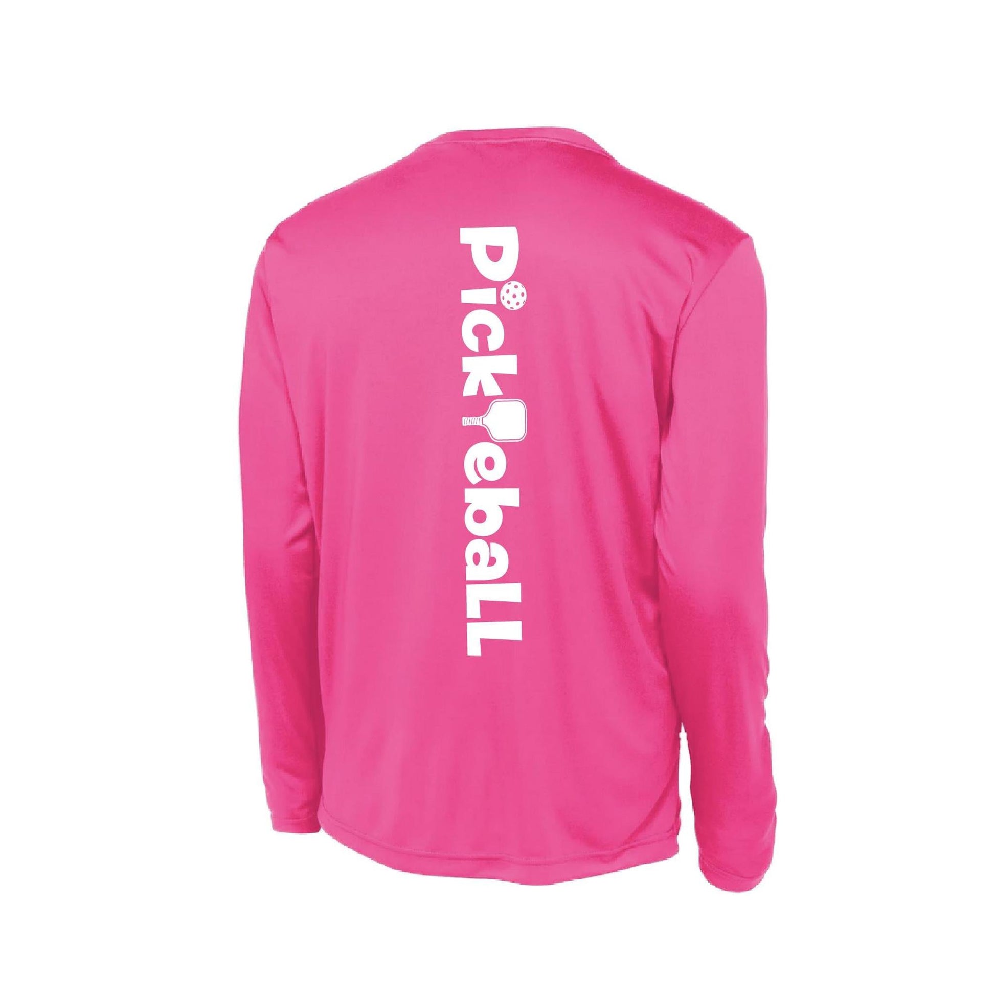 Pickleball Horizontal (Customizable) | Youth Long Sleeve Pickleball Performance T-Shirts | 100% Polyester