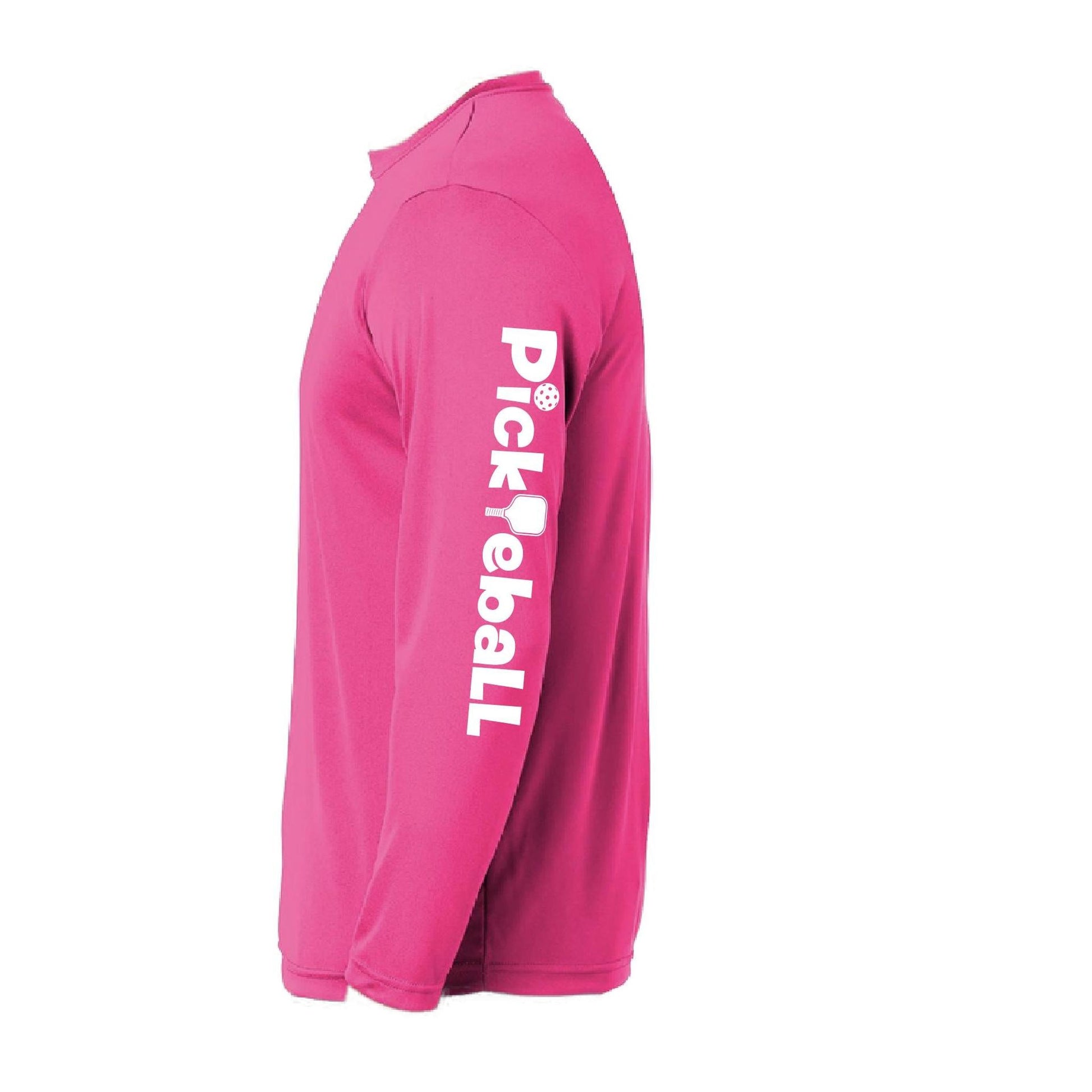 Pickleball Horizontal (Customizable) | Youth Long Sleeve Pickleball Performance T-Shirts | 100% Polyester