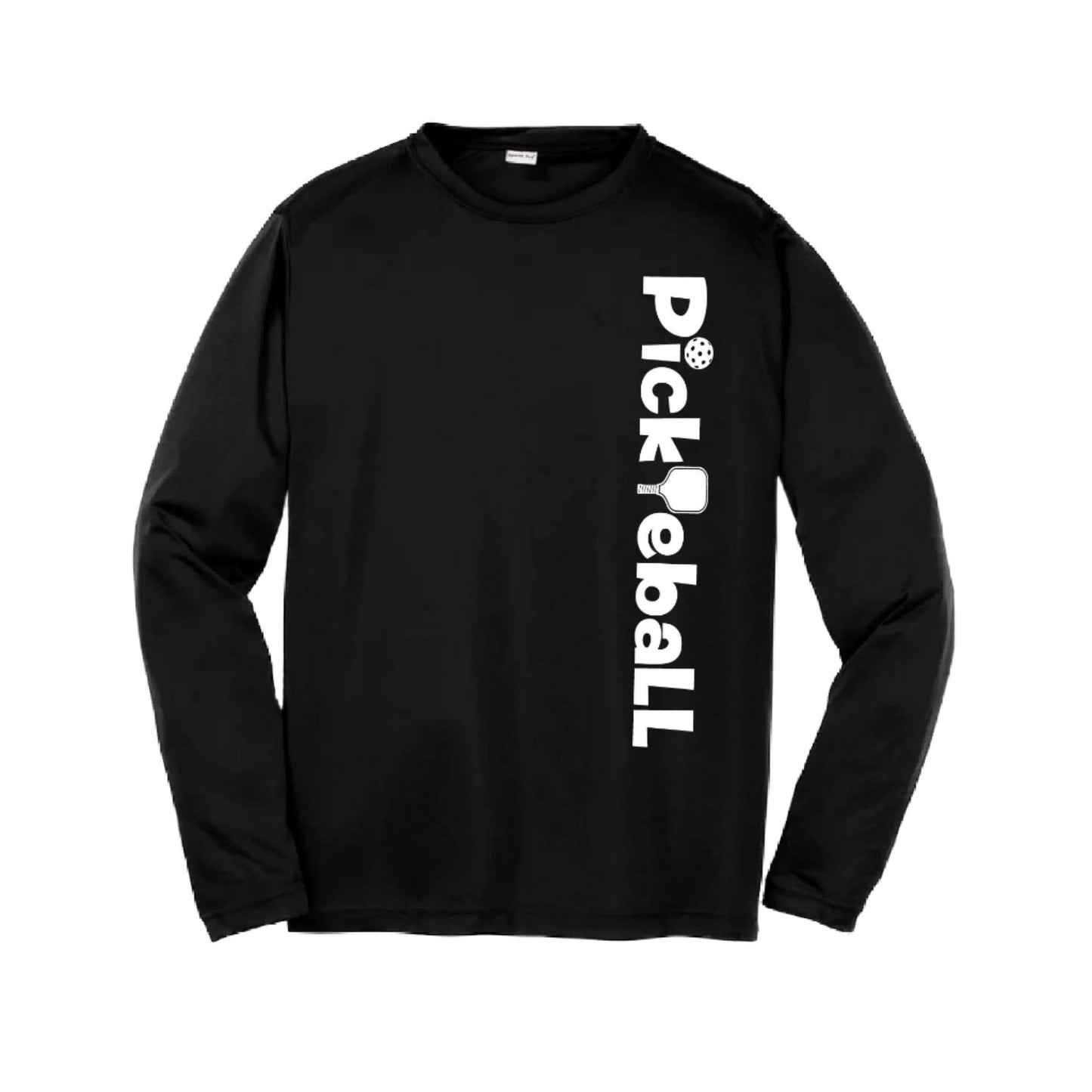 Pickleball Horizontal (Customizable) | Youth Long Sleeve Pickleball Performance T-Shirts | 100% Polyester