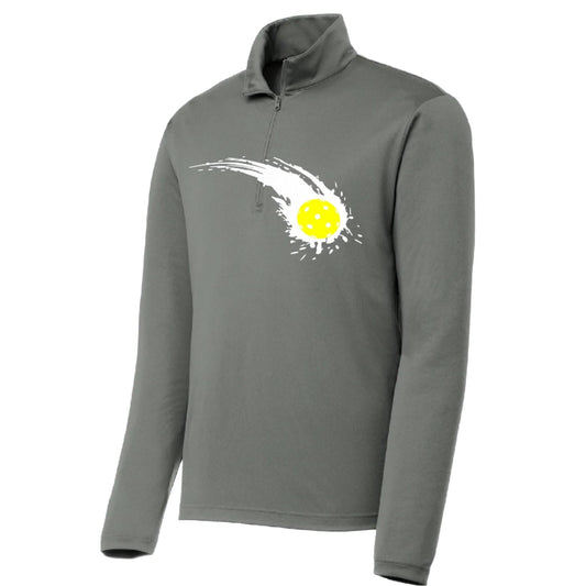 Pickleball Impact | Men's 1/4 Zip Long Sleeve Pullover Athletic Performance Shirt | 100% Polyester