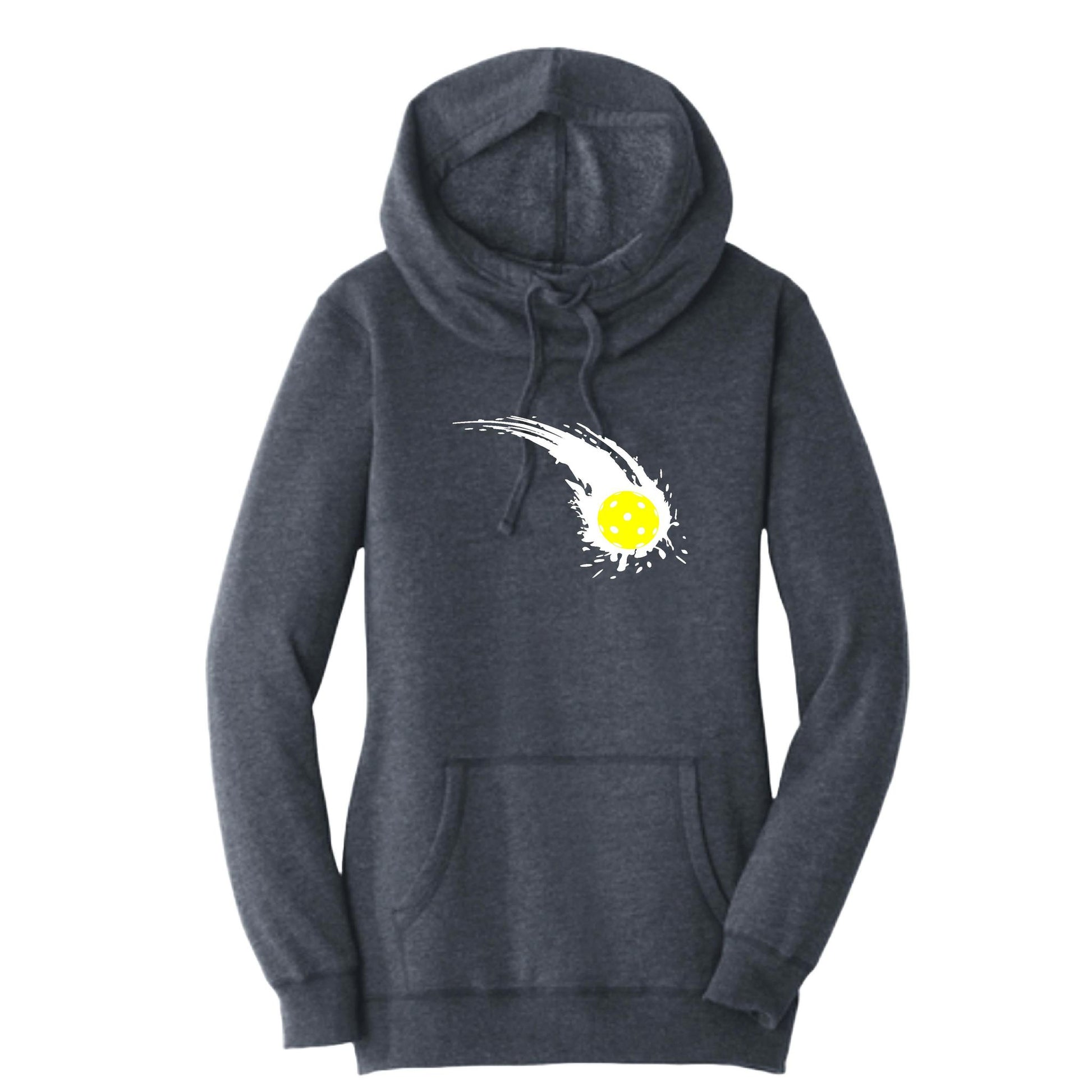 Pickleball Impact | Women’s Cowl-Neck Hoodie Pickleball Sweatshirt | 55% Cotton 45% Poly Fleece