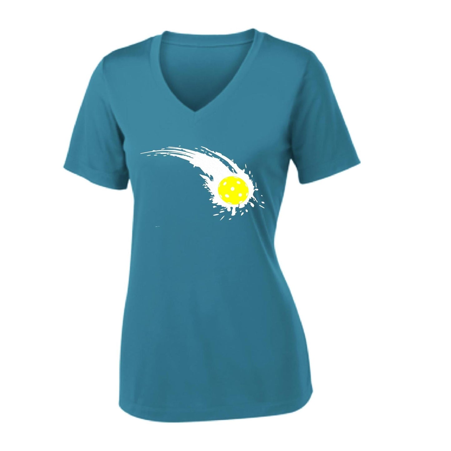 Pickleball Impact | Women's Short Sleeve V-Neck Pickleball Performance T-Shirts | 100% Polyester