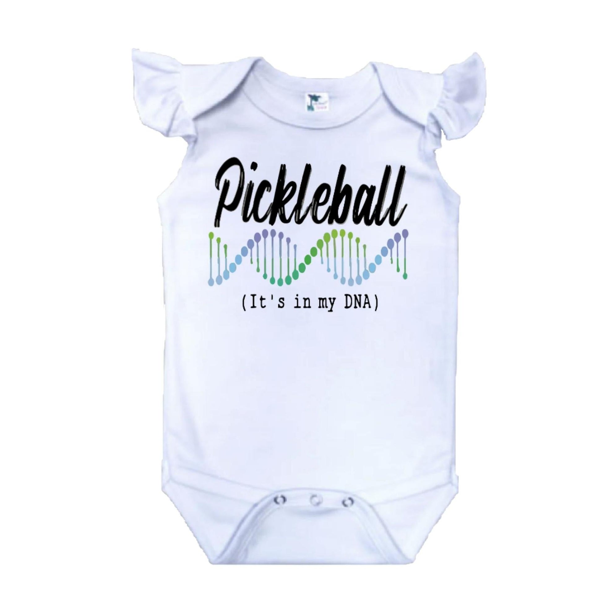 Pickleball Is In My DNA | Infant Flutter Sleeve One-Piece Bobysuit