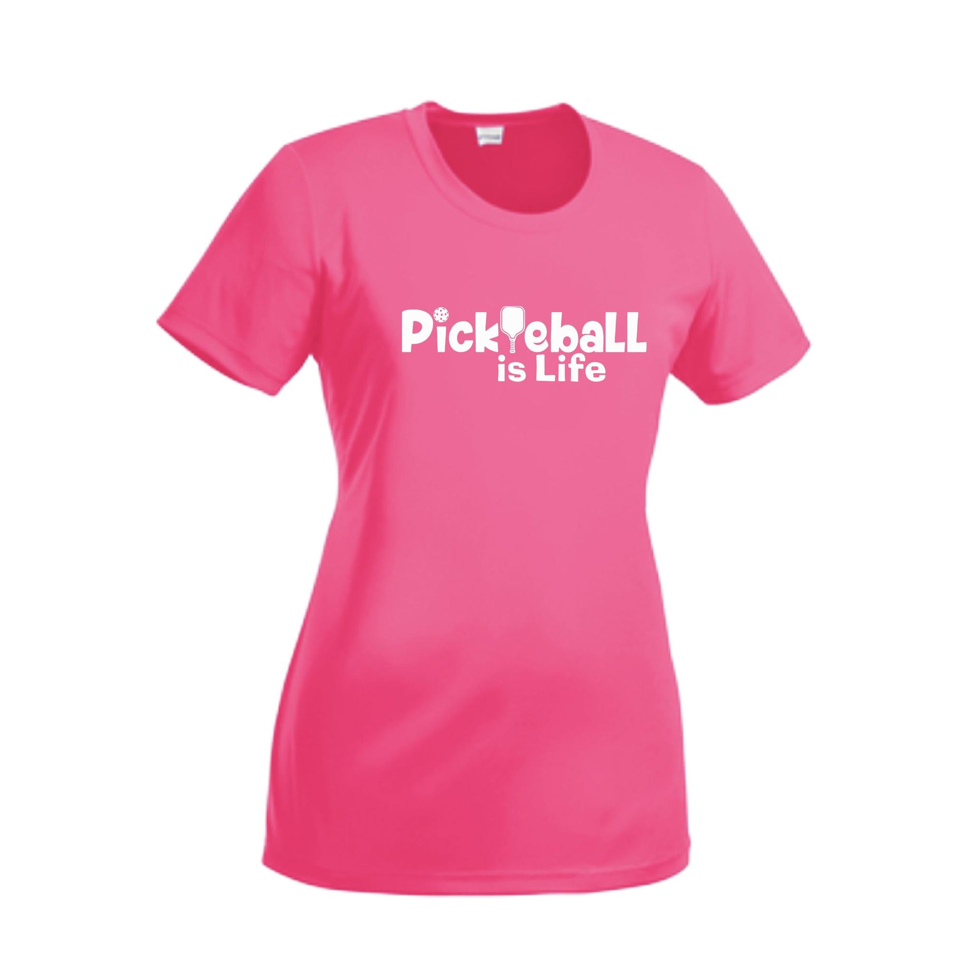 Pickleball Is LIfe | Women’s Short Sleeve Crewneck Pickleball Performance T-Shirts | 100% Polyester