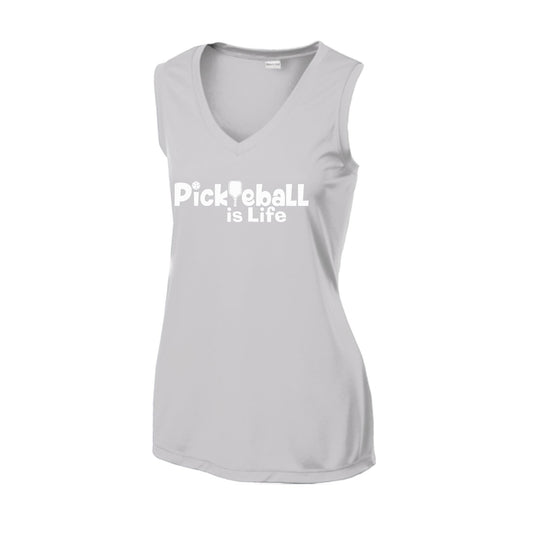 Pickleball Is Life | Women’s Sleeveless Performance T-Shirt | 100% Polyester