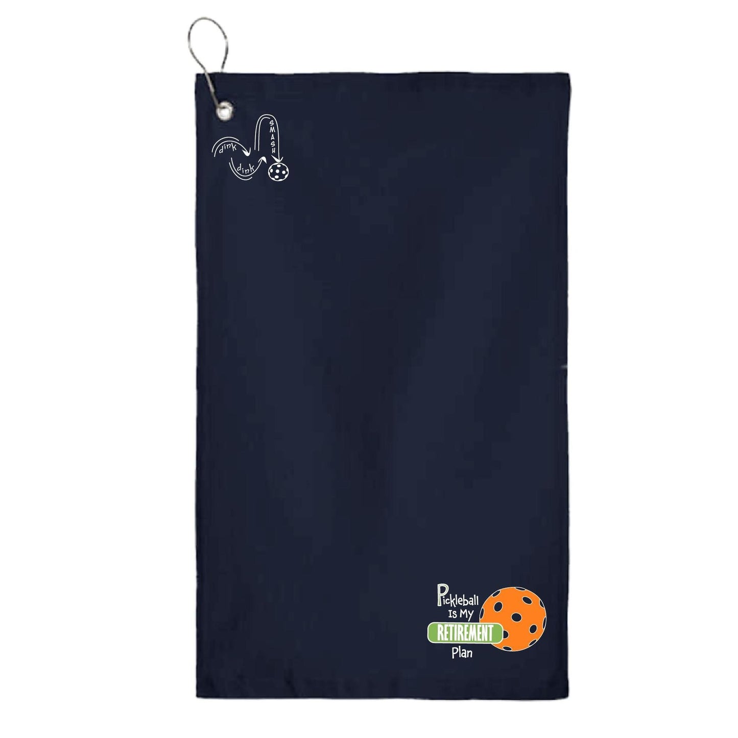 Pickleball Is My Retirement Plan | Pickleball Court Towels | Grommeted 100% Cotton Terry Velour