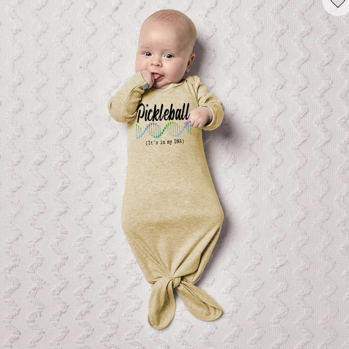 Pickleball Infant Outfit Baby Sleeper Knotted Gown - One Piece Sports Baby