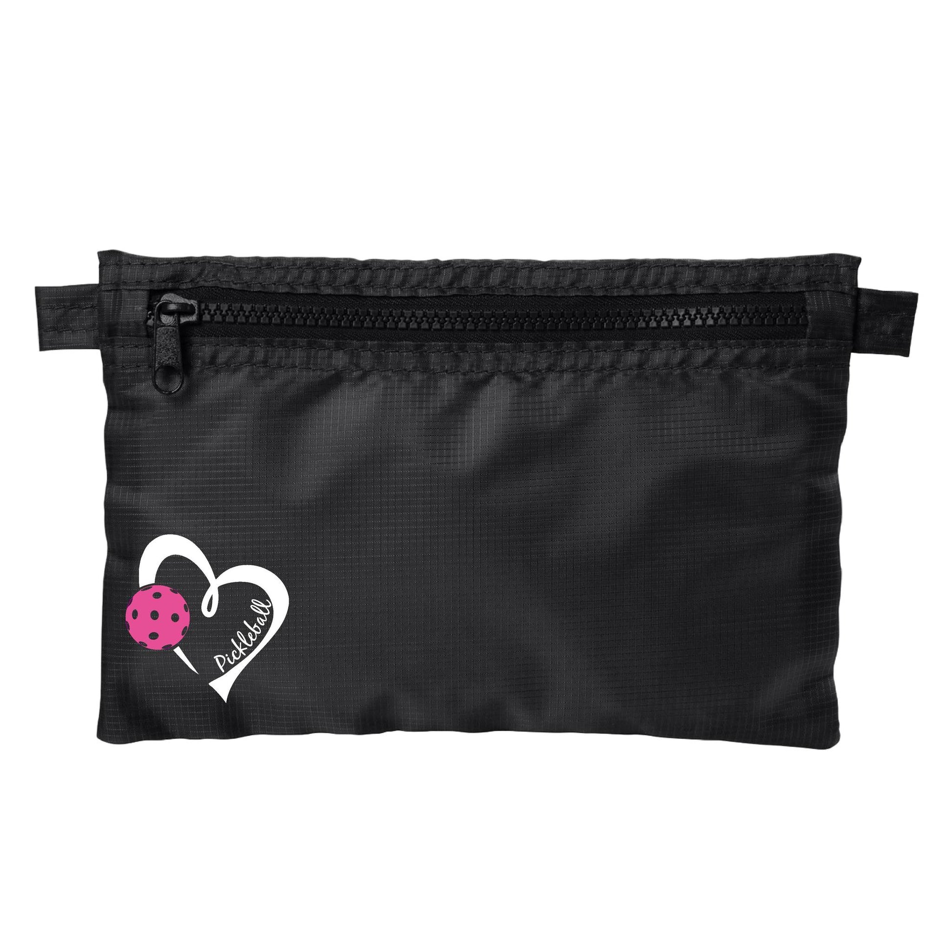 Pickleball Love (Pink And Purple) | Pickleball Cosmetic Stash Pouch Bag | Small Size Court Stash Bag