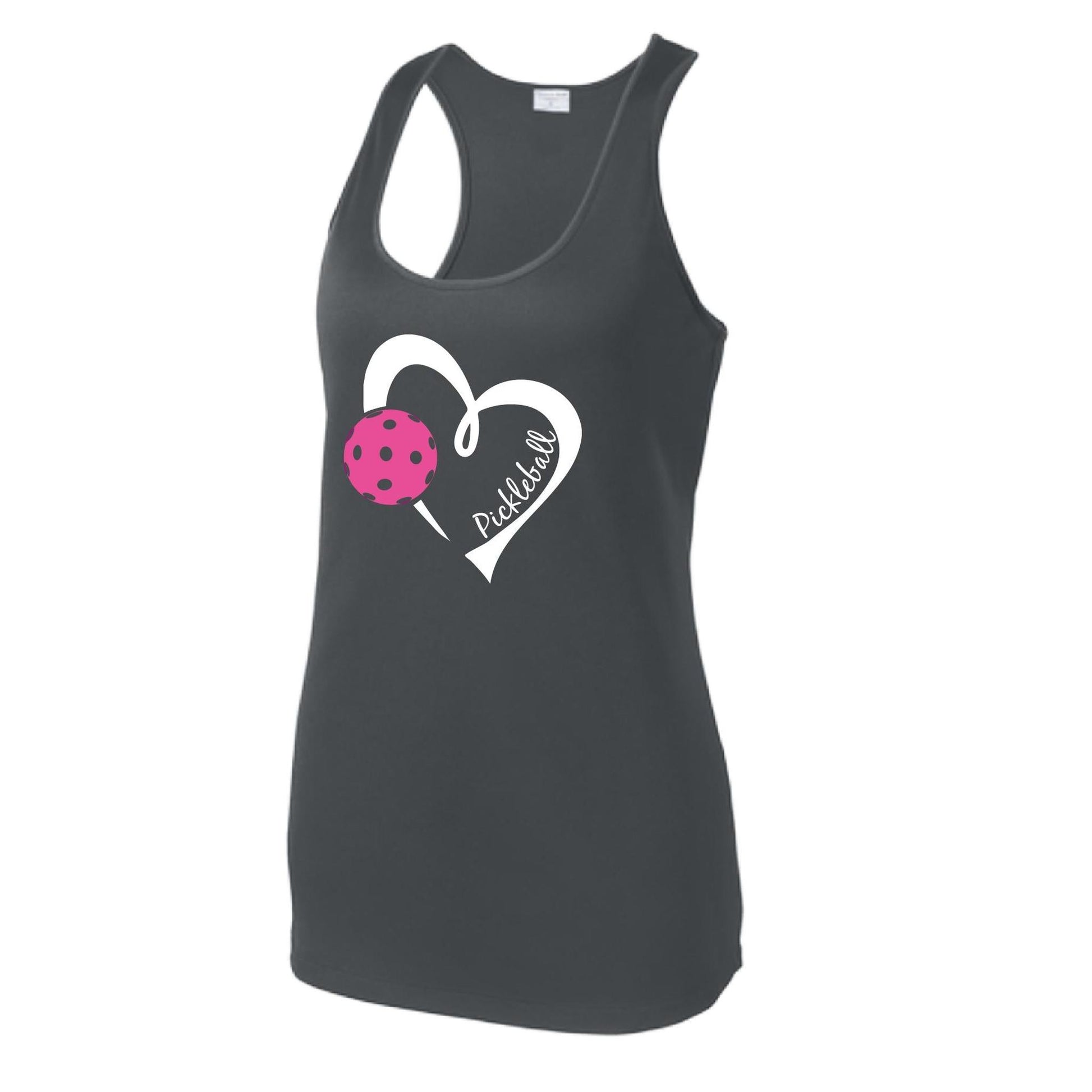 Pickleball Love (Pink) | Women's Racerback Pickleball Performance Tank | 100% Polyester