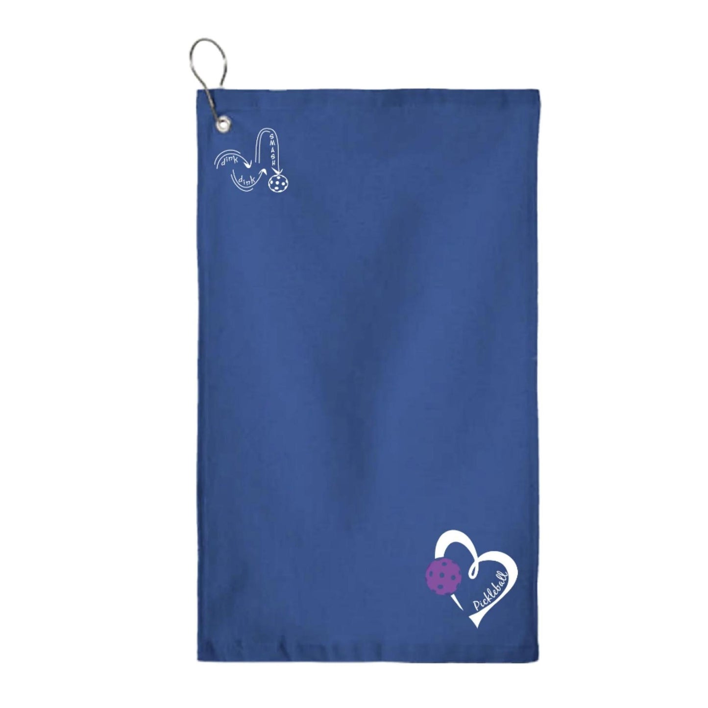 Pickleball Love (Purple) | Pickleball Court Towels | Grommeted 100% Cotton Terry Velour