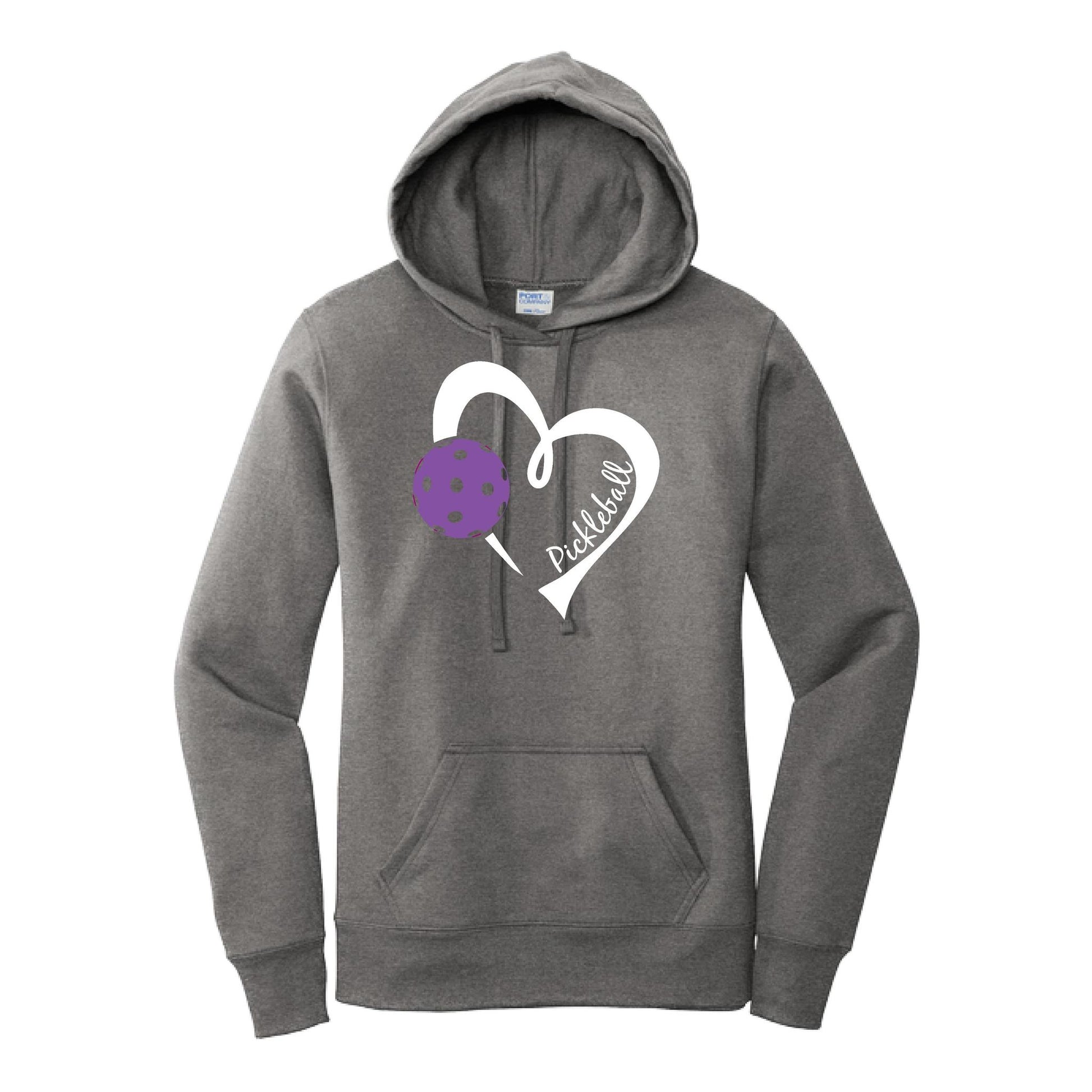 Pickleball Love (Purple) | Women’s Fitted Hoodie Pickleball Sweatshirt | 50% Cotton 50% Poly Fleece