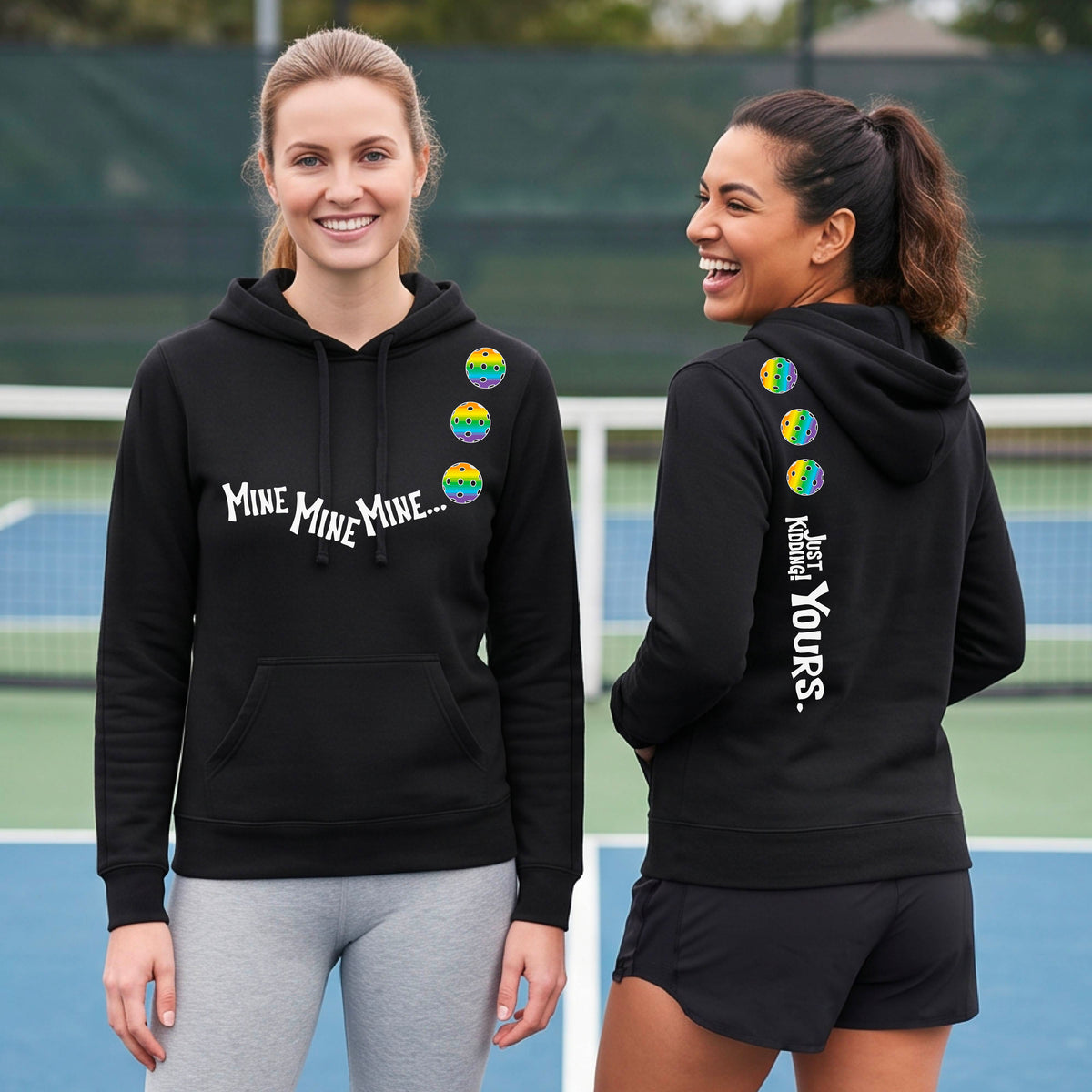 Women’s Athletic Pickleball Fitted Hoodie – Sporty Pickleball Sweatshirt - 10 Custom Colors
