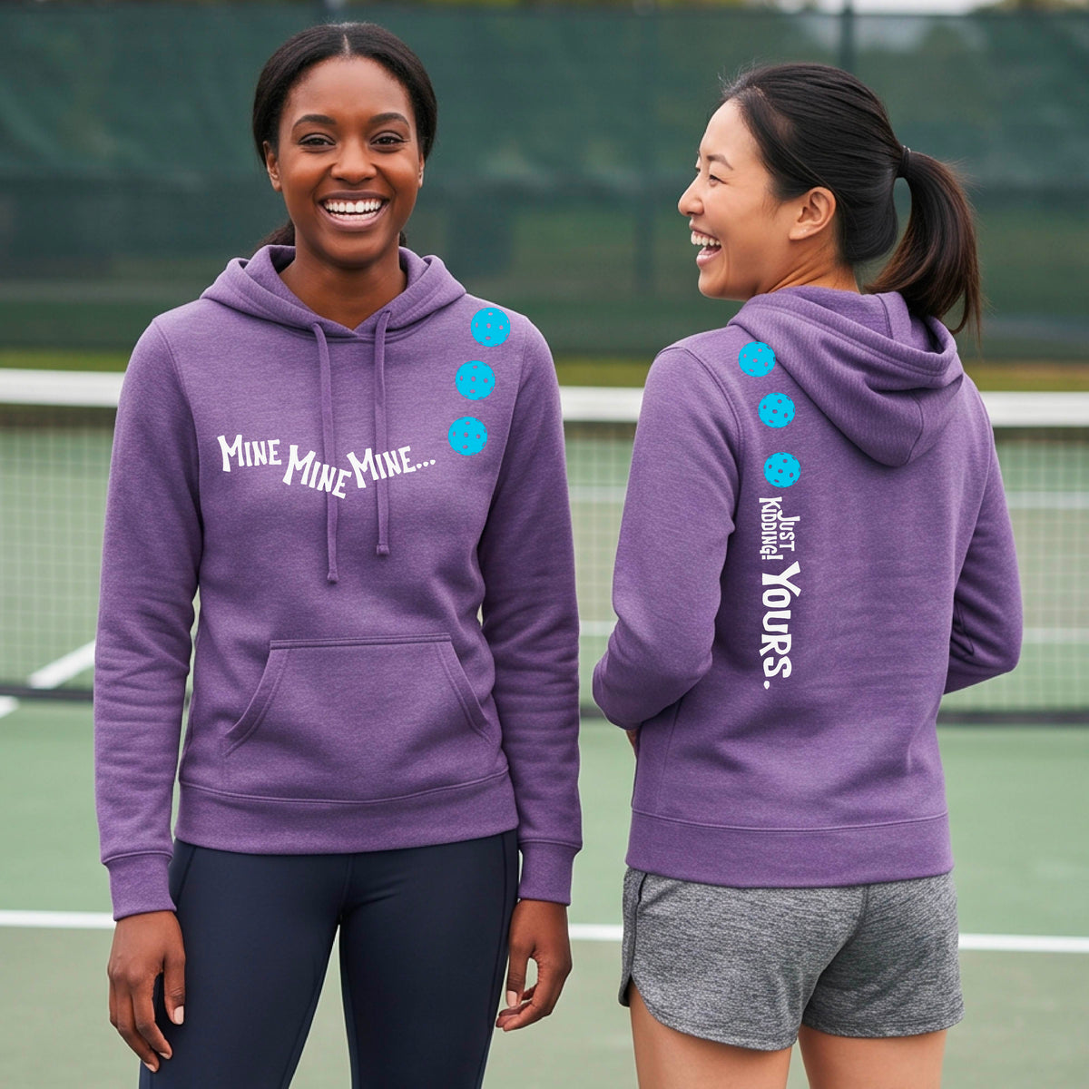 Women’s Athletic Pickleball Fitted Hoodie – Sporty Pickleball Sweatshirt - 10 Custom Colors