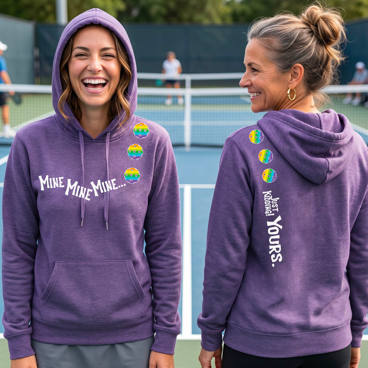 Women’s Athletic Pickleball Fitted Hoodie – Sporty Pickleball Sweatshirt - 10 Custom Colors