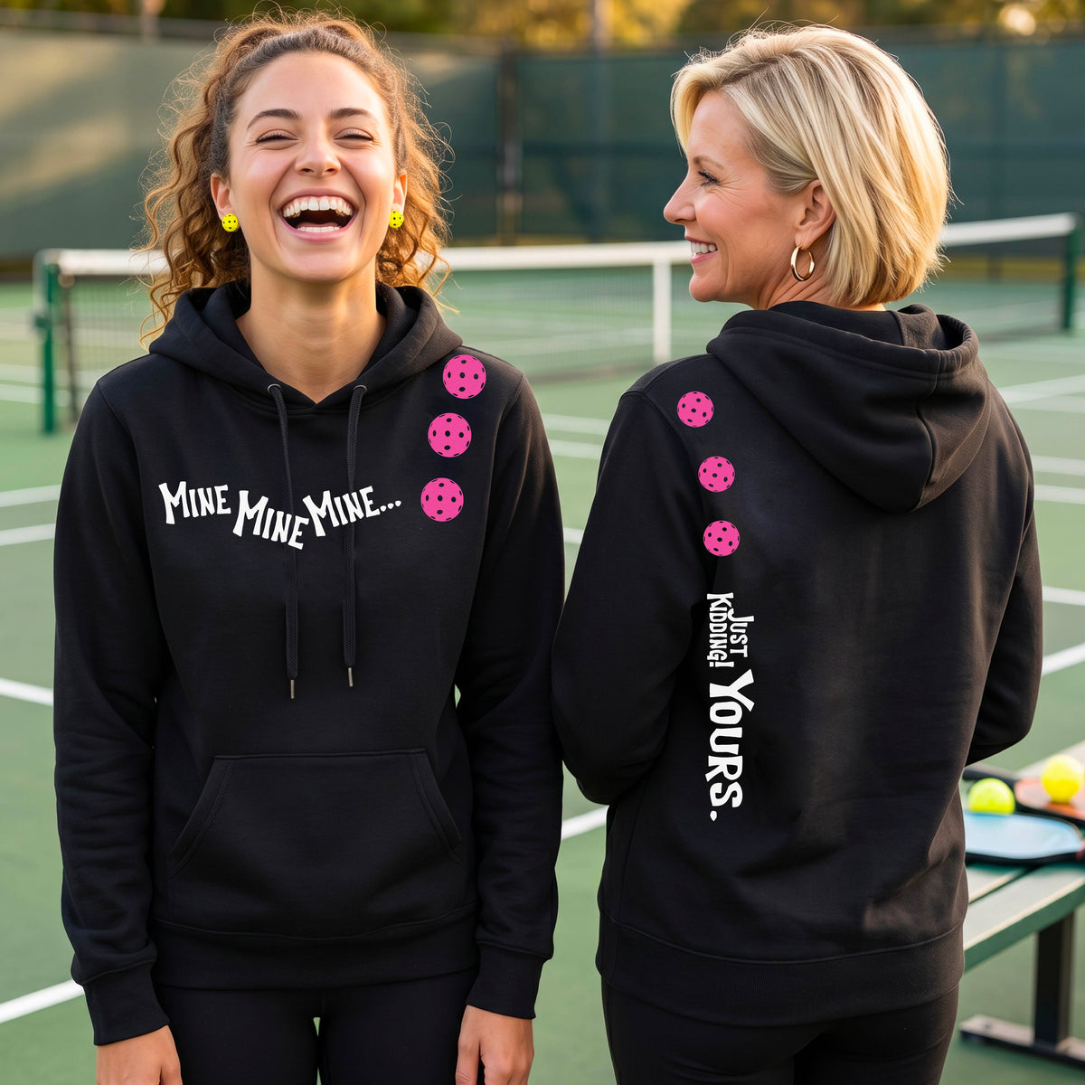 Women’s Athletic Pickleball Fitted Hoodie – Sporty Pickleball Sweatshirt - 10 Custom Colors