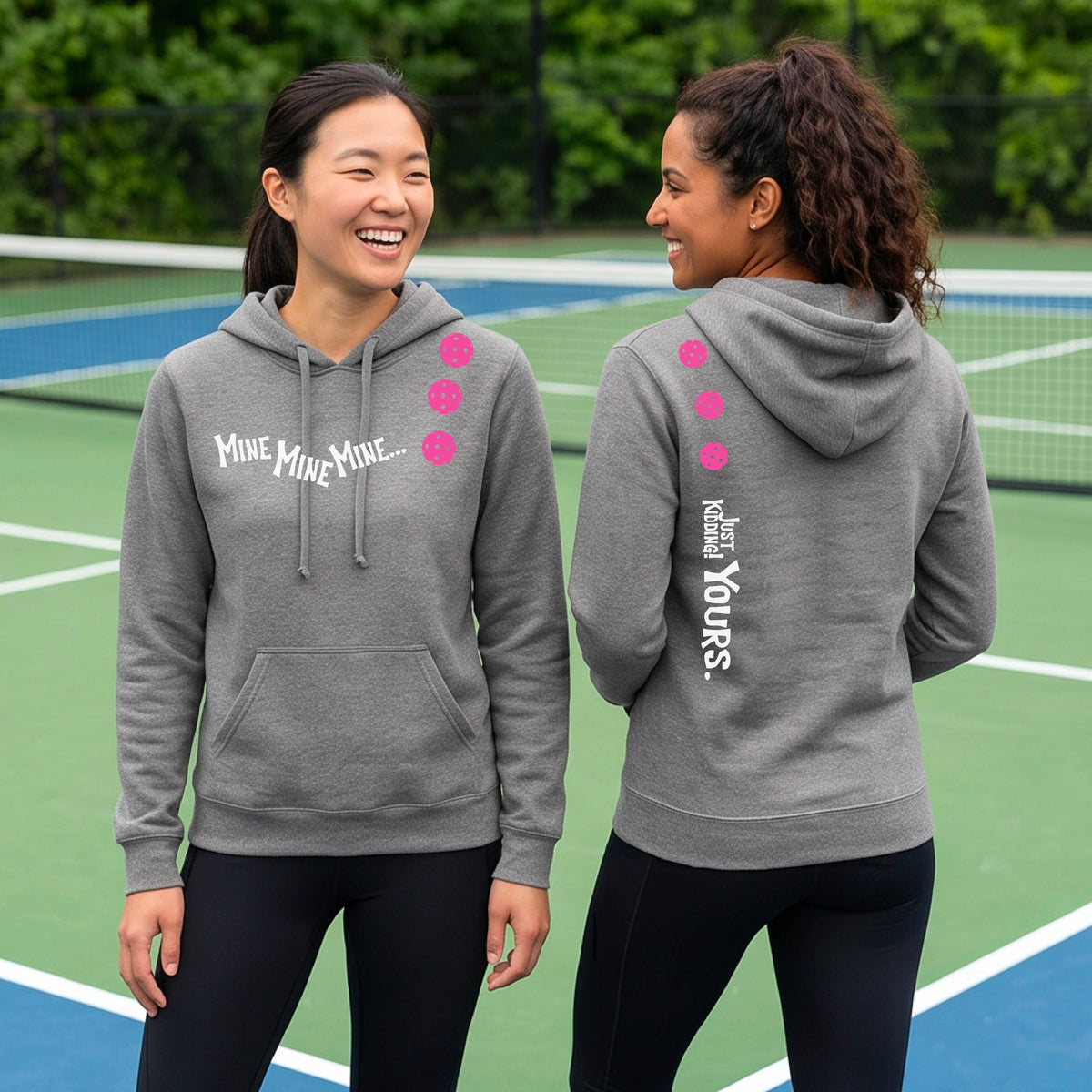 Women’s Athletic Pickleball Fitted Hoodie – Sporty Pickleball Sweatshirt - 10 Custom Colors