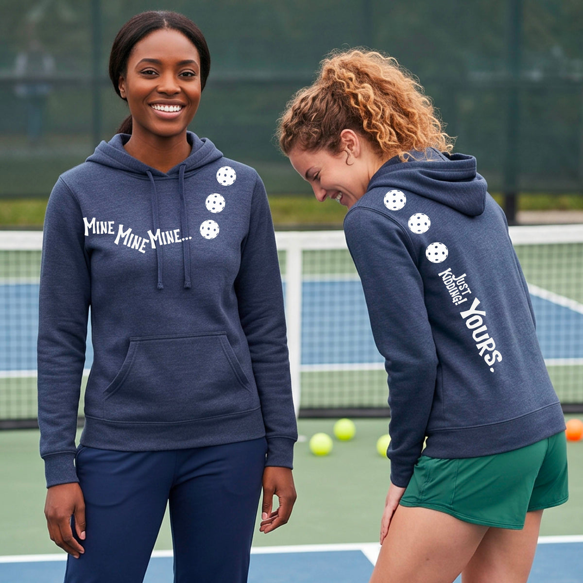 Women’s Athletic Pickleball Fitted Hoodie – Sporty Pickleball Sweatshirt - 10 Custom Colors