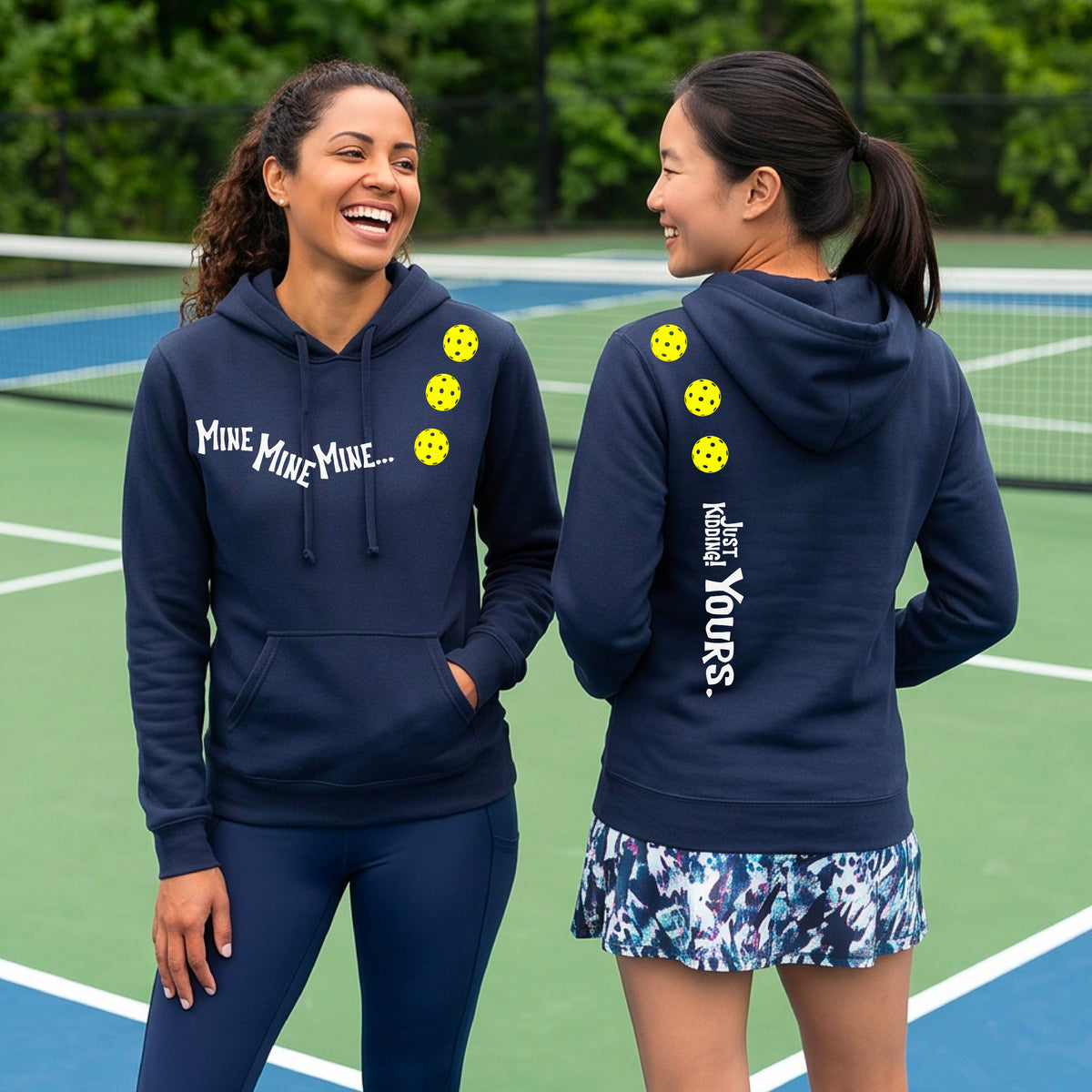 Women’s Athletic Pickleball Fitted Hoodie – Sporty Pickleball Sweatshirt - 10 Custom Colors