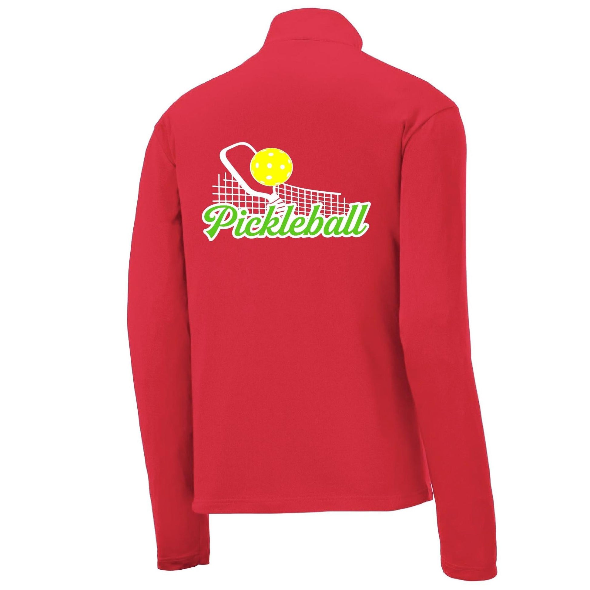 Pickleball Net | Men's 1/4 Zip Long Sleeve Pullover Athletic Performance Shirt | 100% Polyester