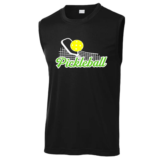 Pickleball Net | Men's Sleeveless Pickleball Performance T-Shirts | 100% Polyester