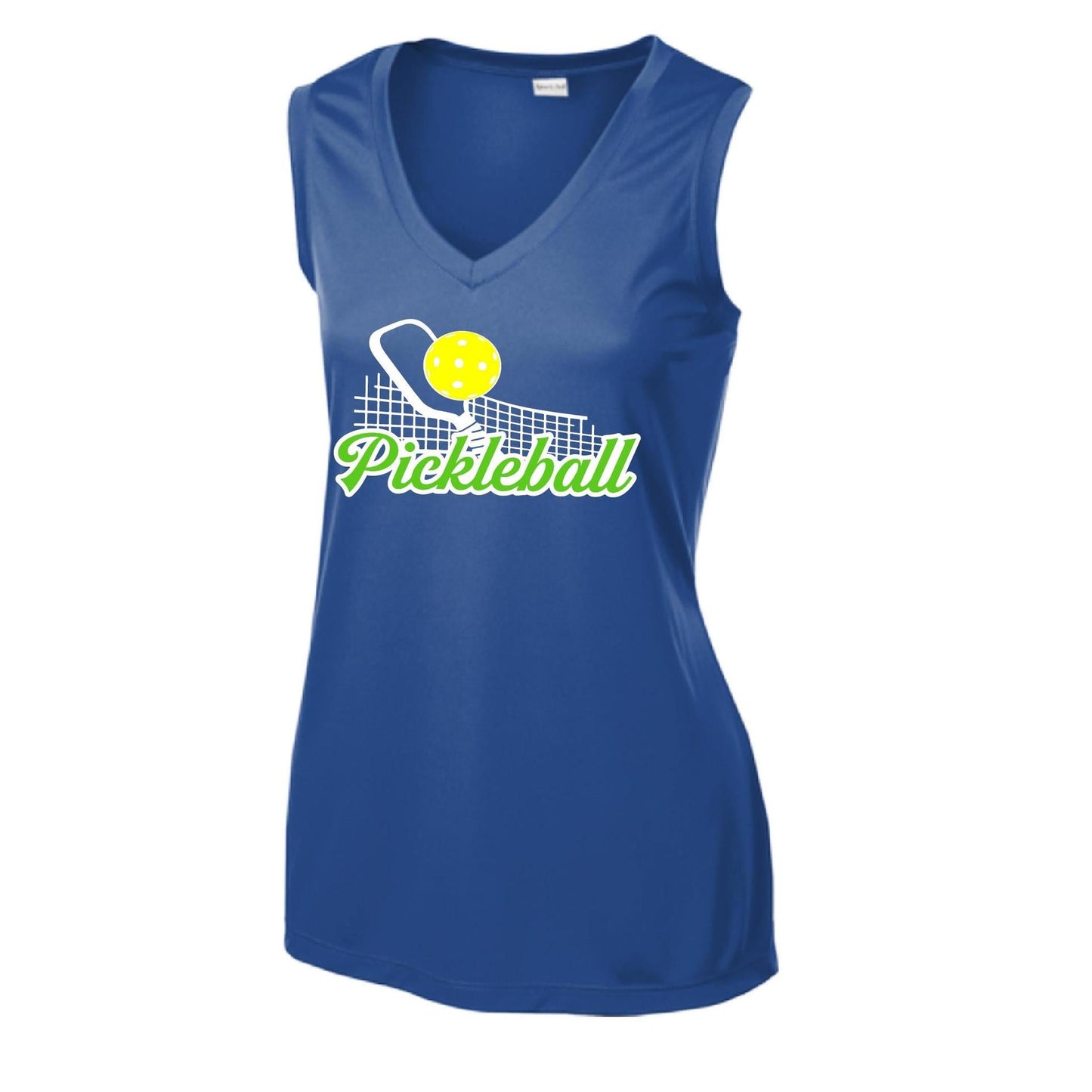 Pickleball Net | Women’s Sleeveless Performance T-Shirt | 100% Polyester