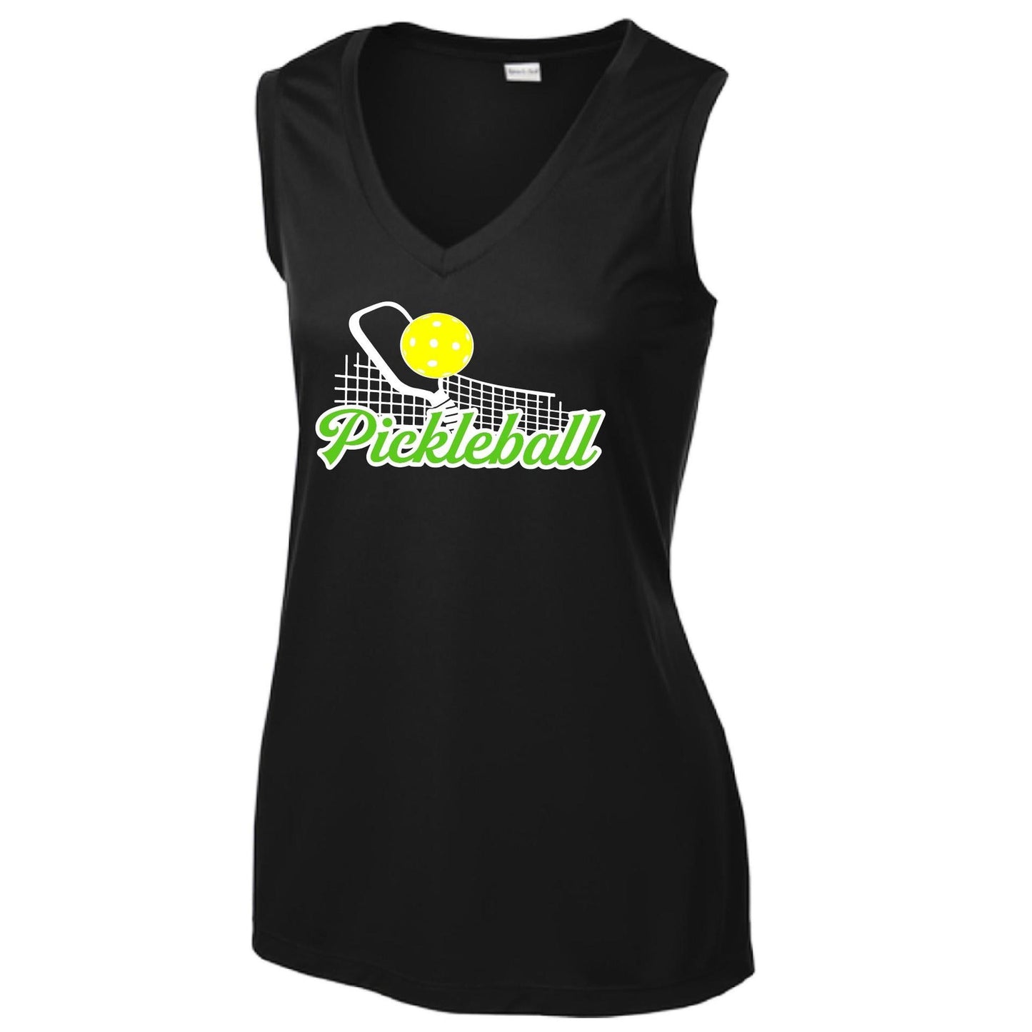 Pickleball Net | Women’s Sleeveless Performance T-Shirt | 100% Polyester