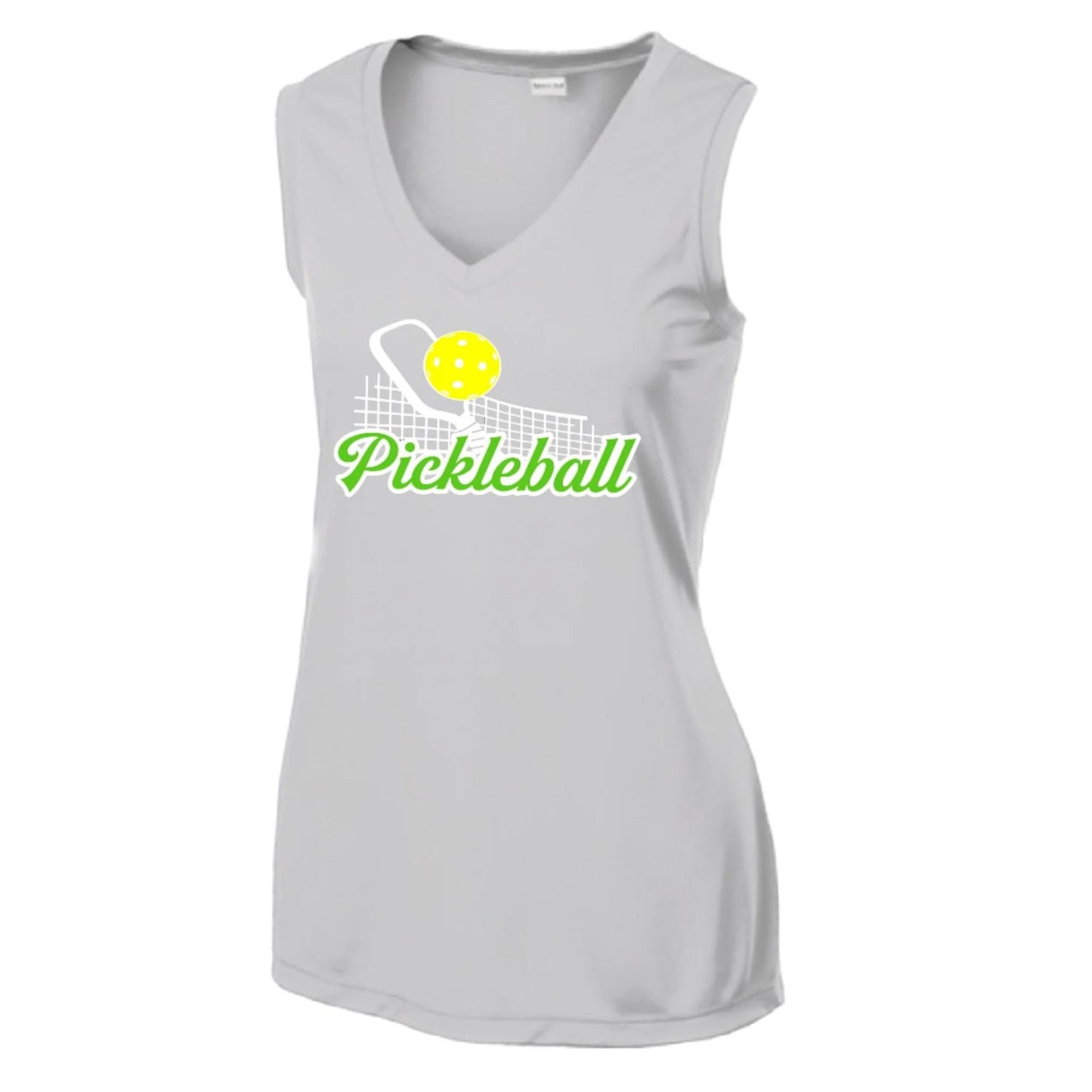 Pickleball Net | Women’s Sleeveless Performance T-Shirt | 100% Polyester