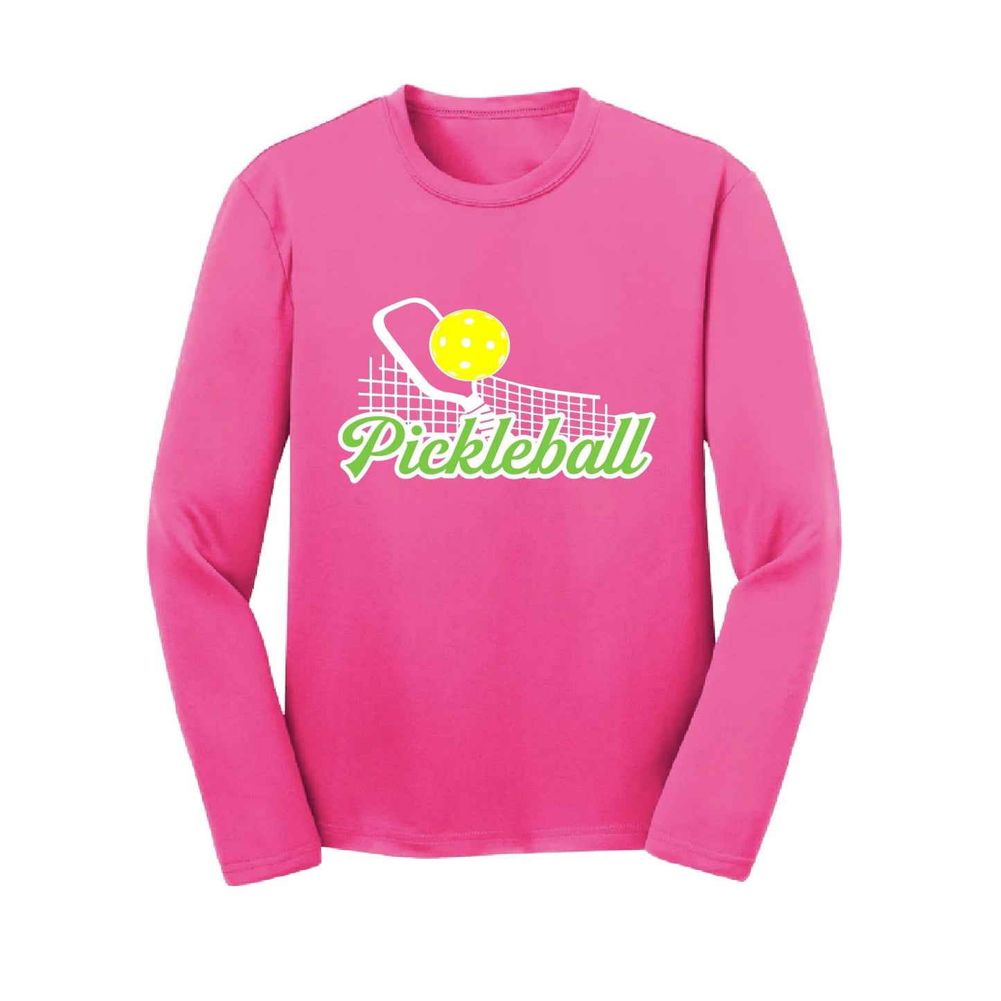 Pickleball Net | Youth Long Sleeve Pickleball Performance T-Shirts | 100% Polyester