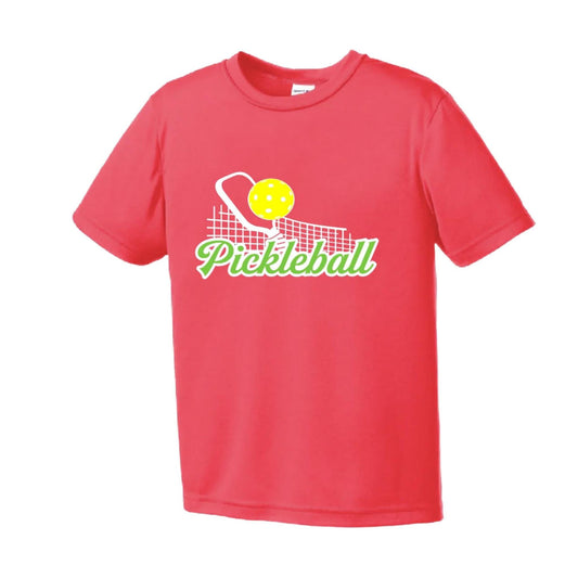 Pickleball Net | Youth Short Sleeve Pickleball Performance T-Shirts | 100% Polyester