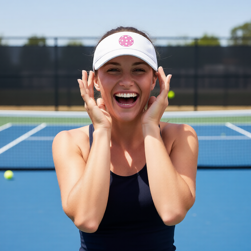 Pink Ballers | Custom White Visor | 100% Polyester