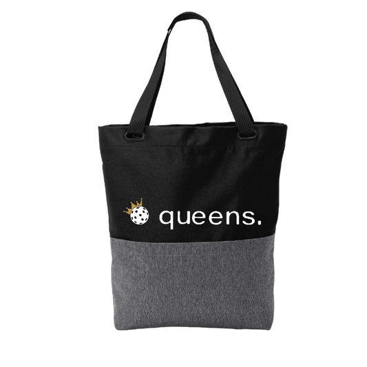 Pickleball Queens With Crown | Pickleball Sports Convertible Tote Bag | Medium Size Court Tote Bag