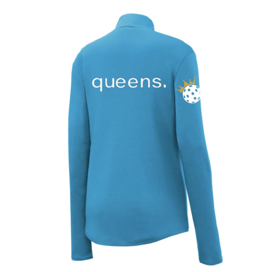 Pickleball Queens and Crown | Women's 1/4 Zip Pullover Athletic Performance Performance Shirt | 100% Polyester